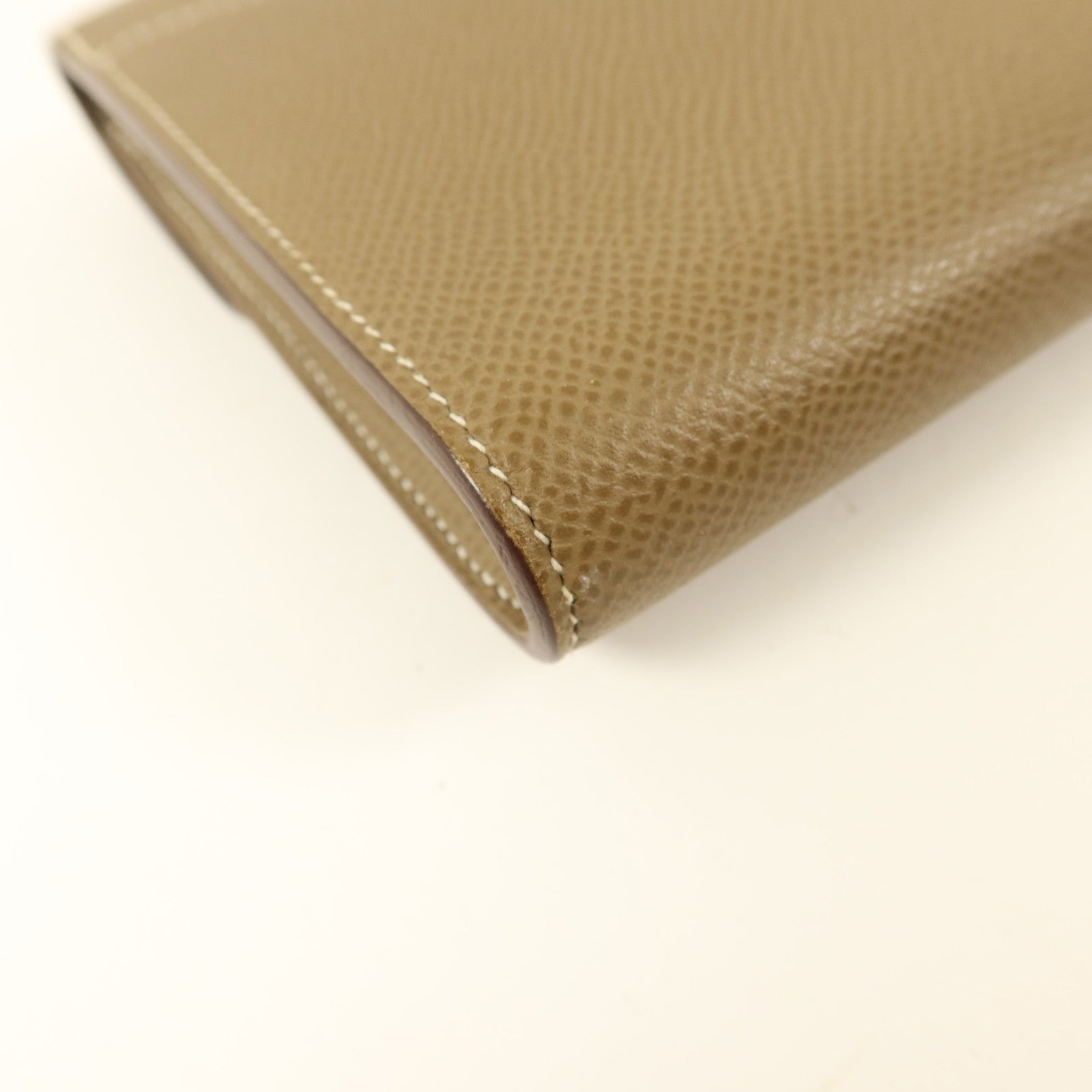 HERMES Epsom皮革Constance Compact Wallet銀扣錢包Etoupe