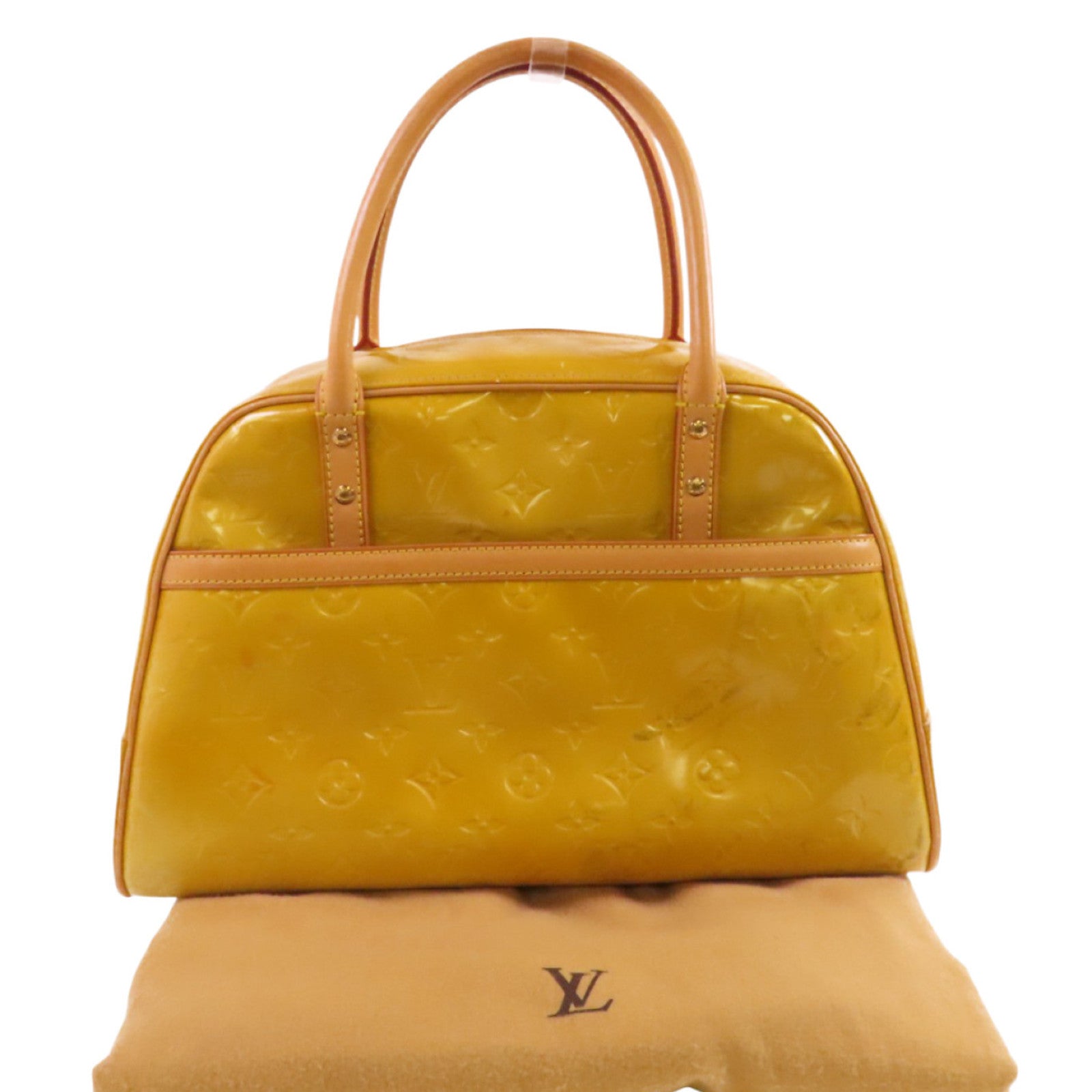 LOUIS VUITTON 【激減優惠】Monogram Vernis Tompkins Square金扣手挽袋