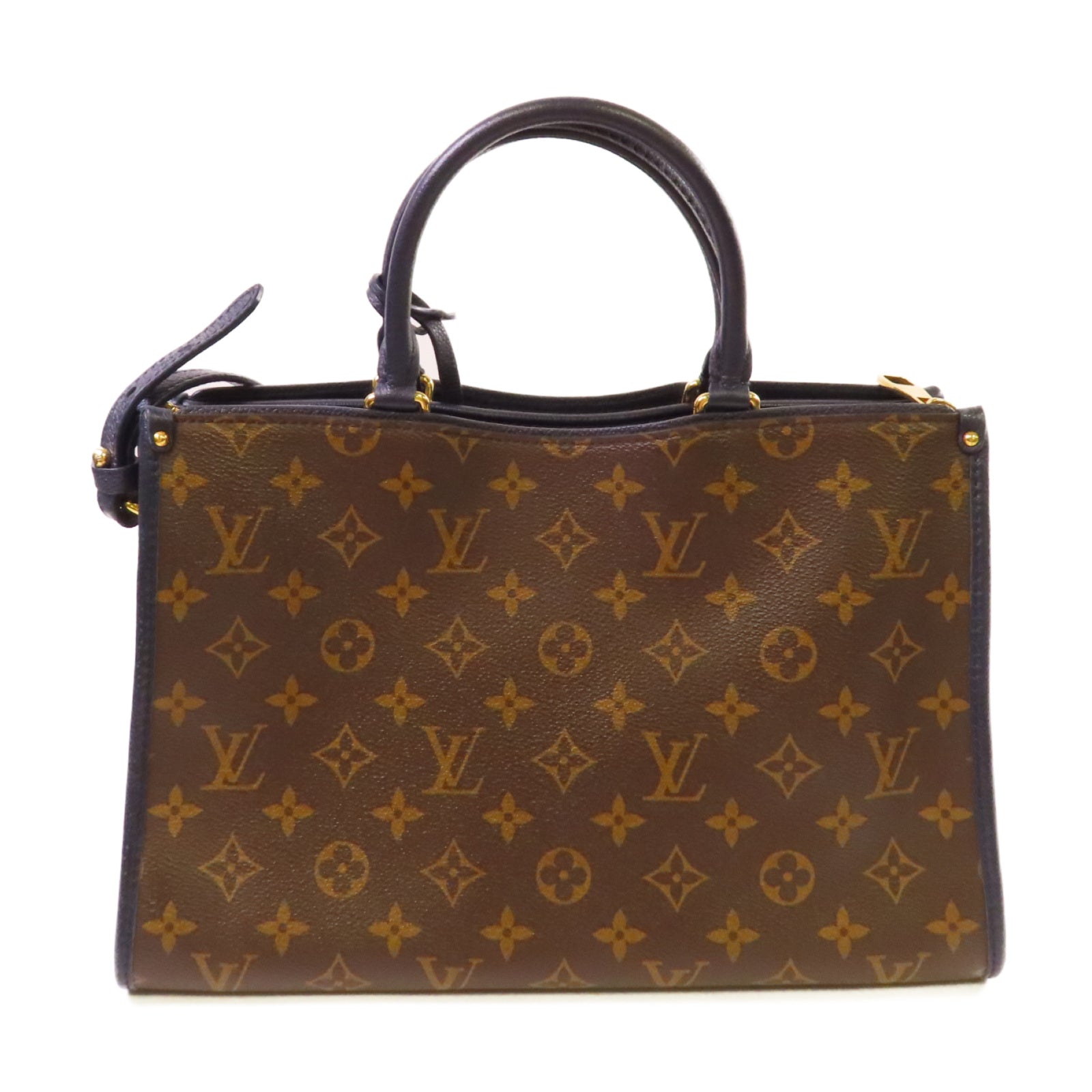 LOUIS VUITTON Monogram Popincourt PM 2Way Shoulder Bag金扣手挽肩背兩用袋啡色/寶藍色