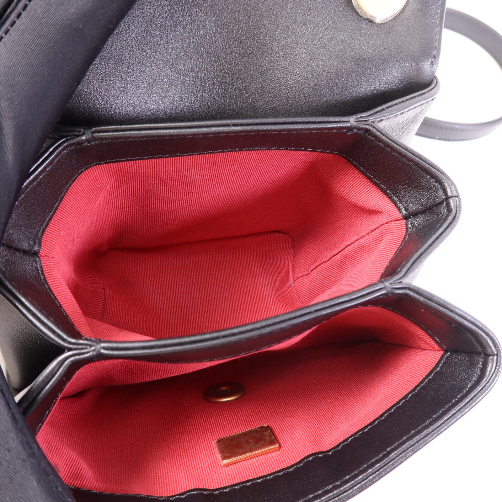 CHANEL 牛皮皮革Shoulder Bag金扣鏈帶肩背袋