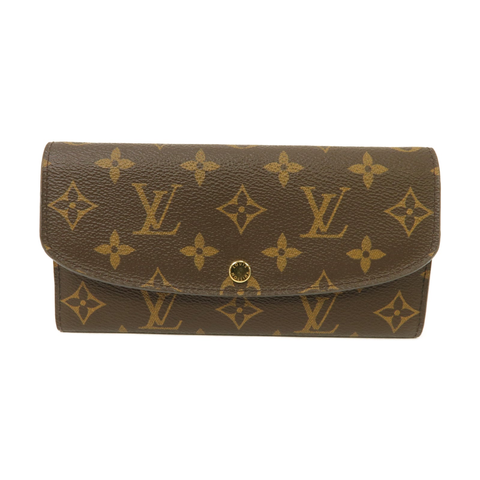 LOUIS VUITTON Monogram Emilie Wallet金扣長錢包棕色