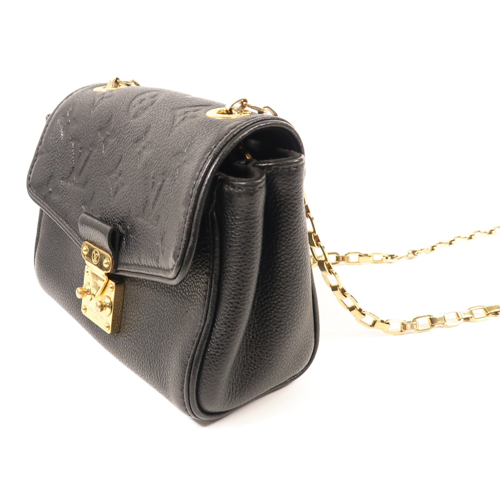 LOUIS VUITTON Monogram Empreinte Saint Germain BB金扣鏈帶肩背袋