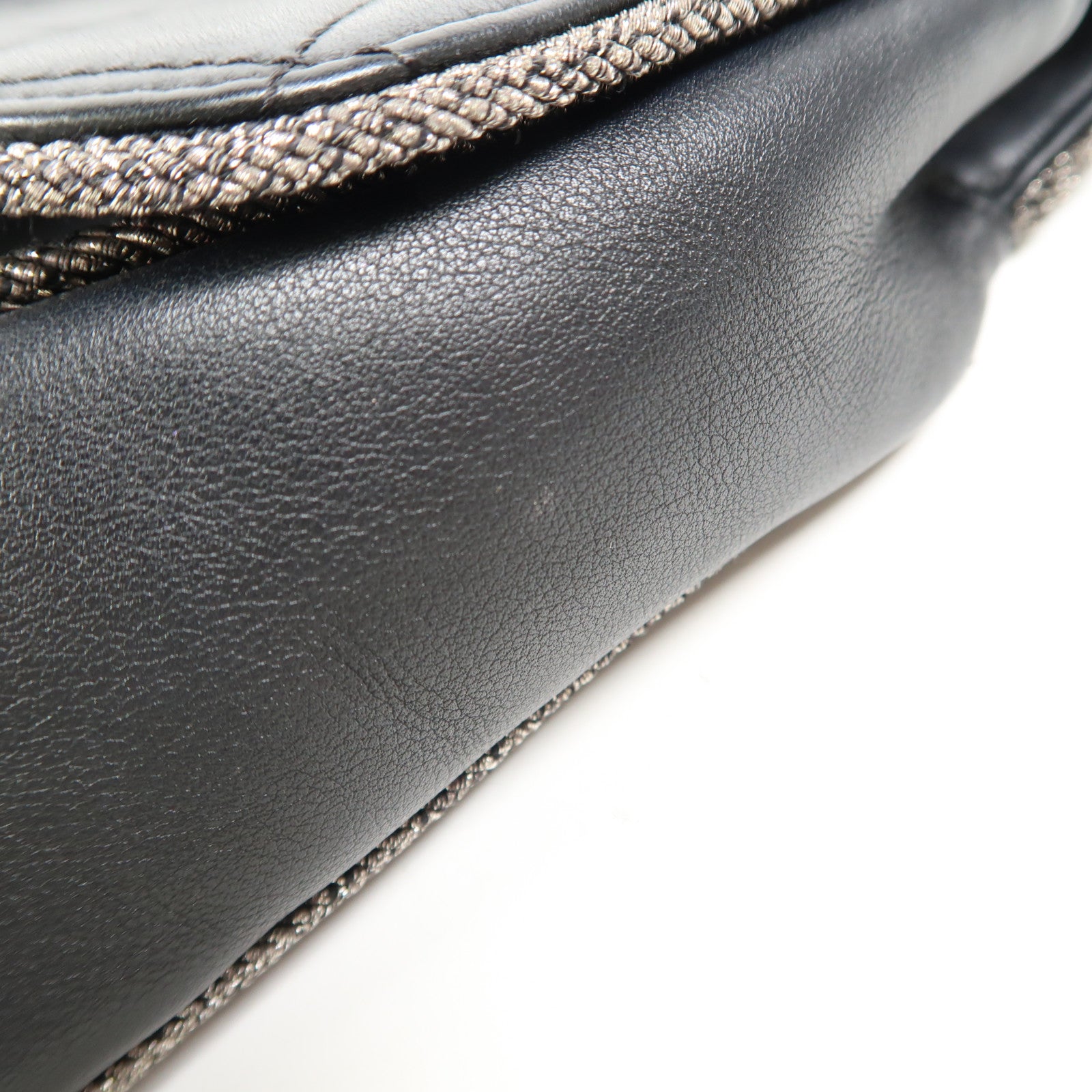 CHANEL 牛皮皮革Chain Shoulder銀扣鏈帶肩背袋