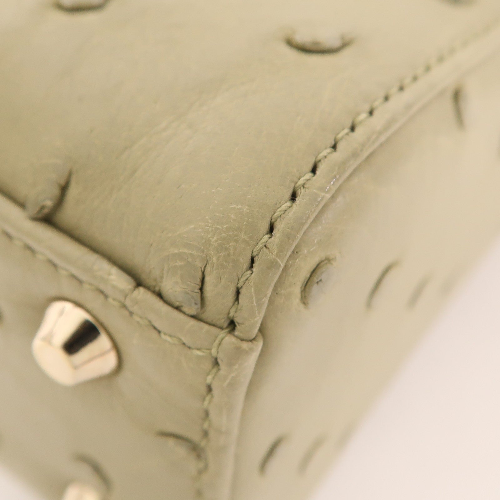 Dior 【激減優惠】Ostrich皮革Lady Dior Mini金扣手挽肩背兩用袋