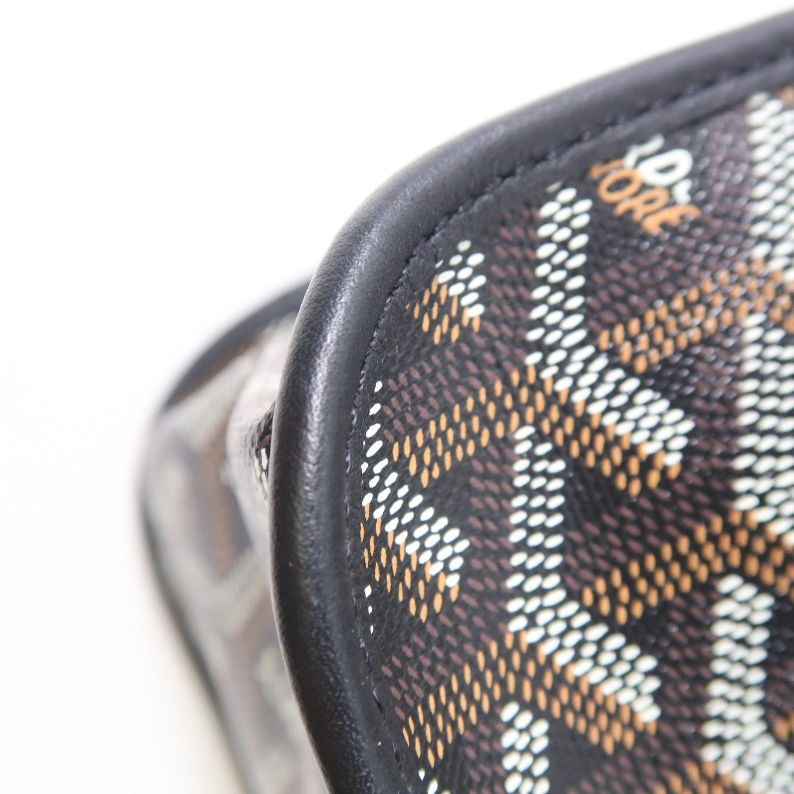 GOYARD 塗層帆布Bourgogne銀扣手挽袋黑色/啡色
