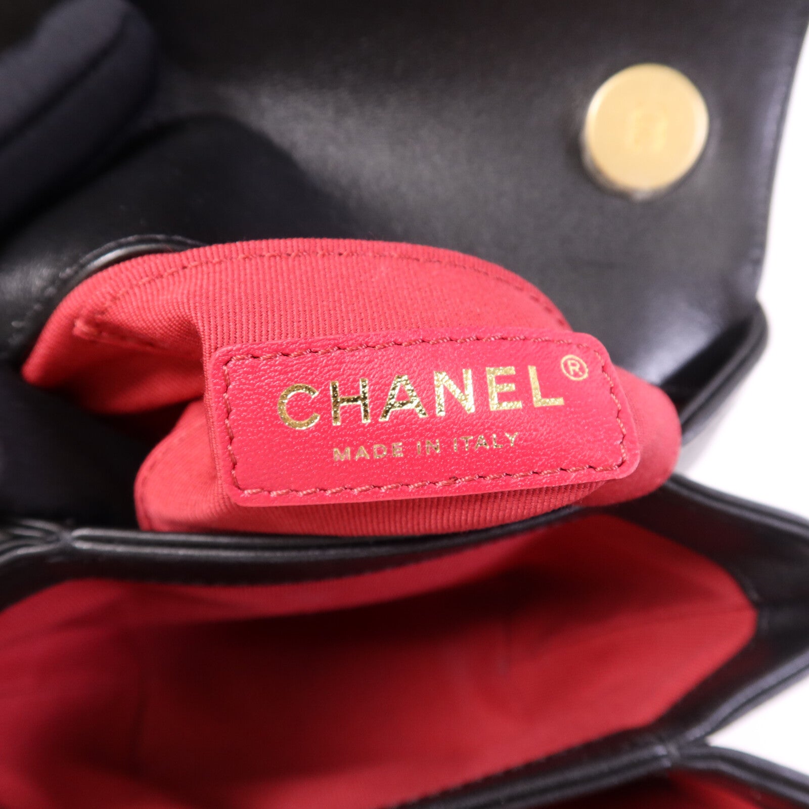 CHANEL 牛皮皮革Shoulder Bag金扣鏈帶肩背袋