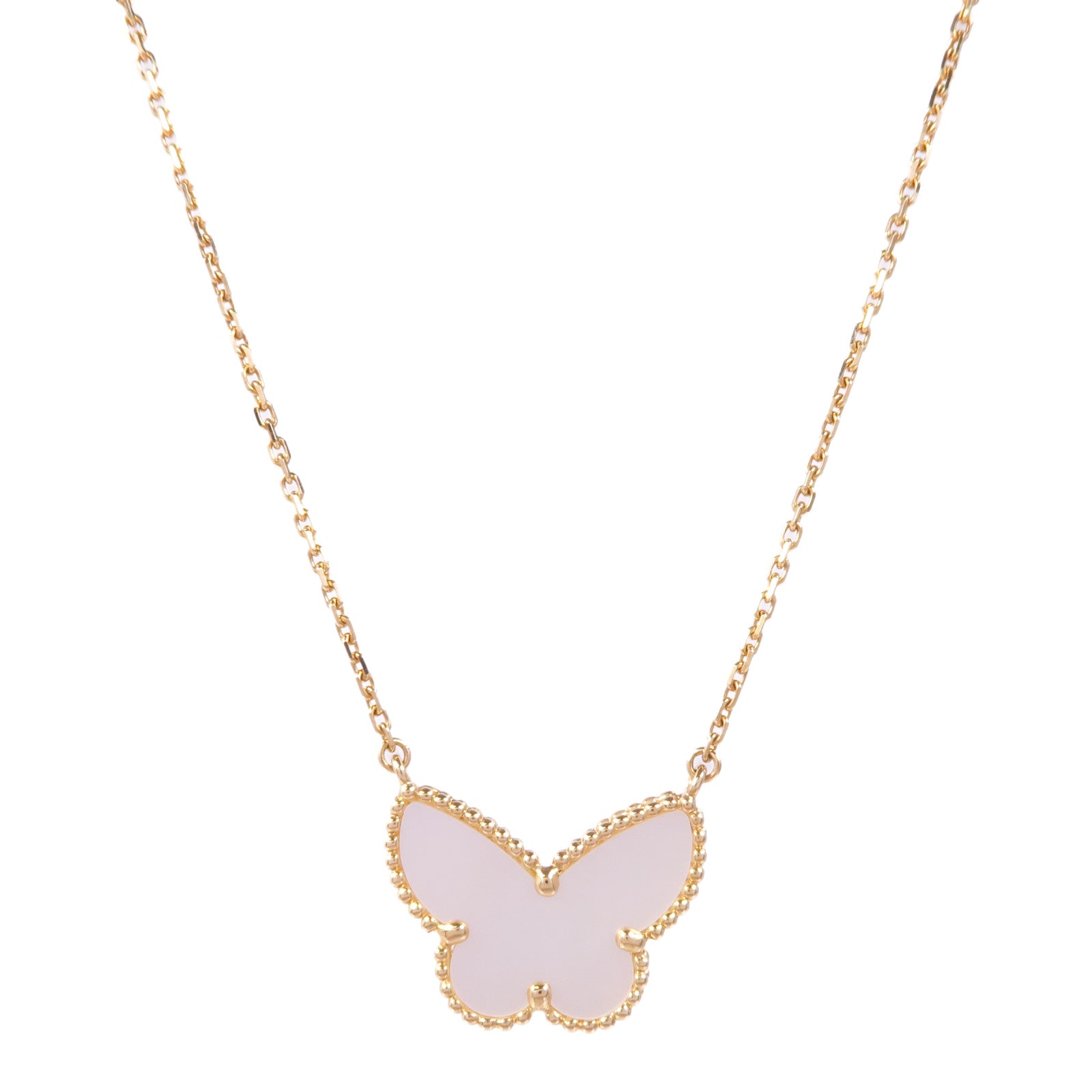 Van Cleef & Arpels 18K黃金Sweet Butterflies Pendant珍珠母貝項鍊