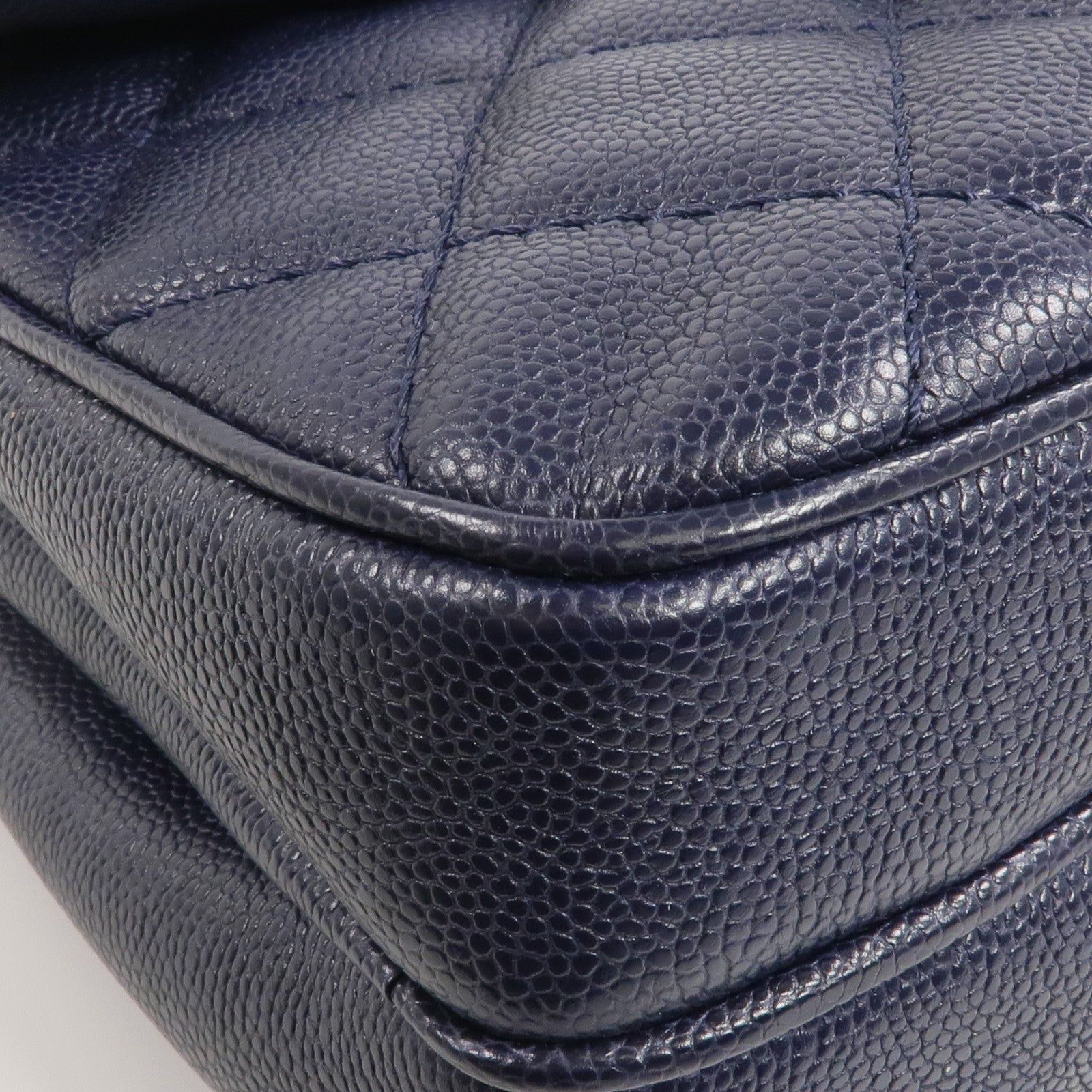 CHANEL 牛皮皮革Chain Shoulder銀扣鏈帶肩背袋