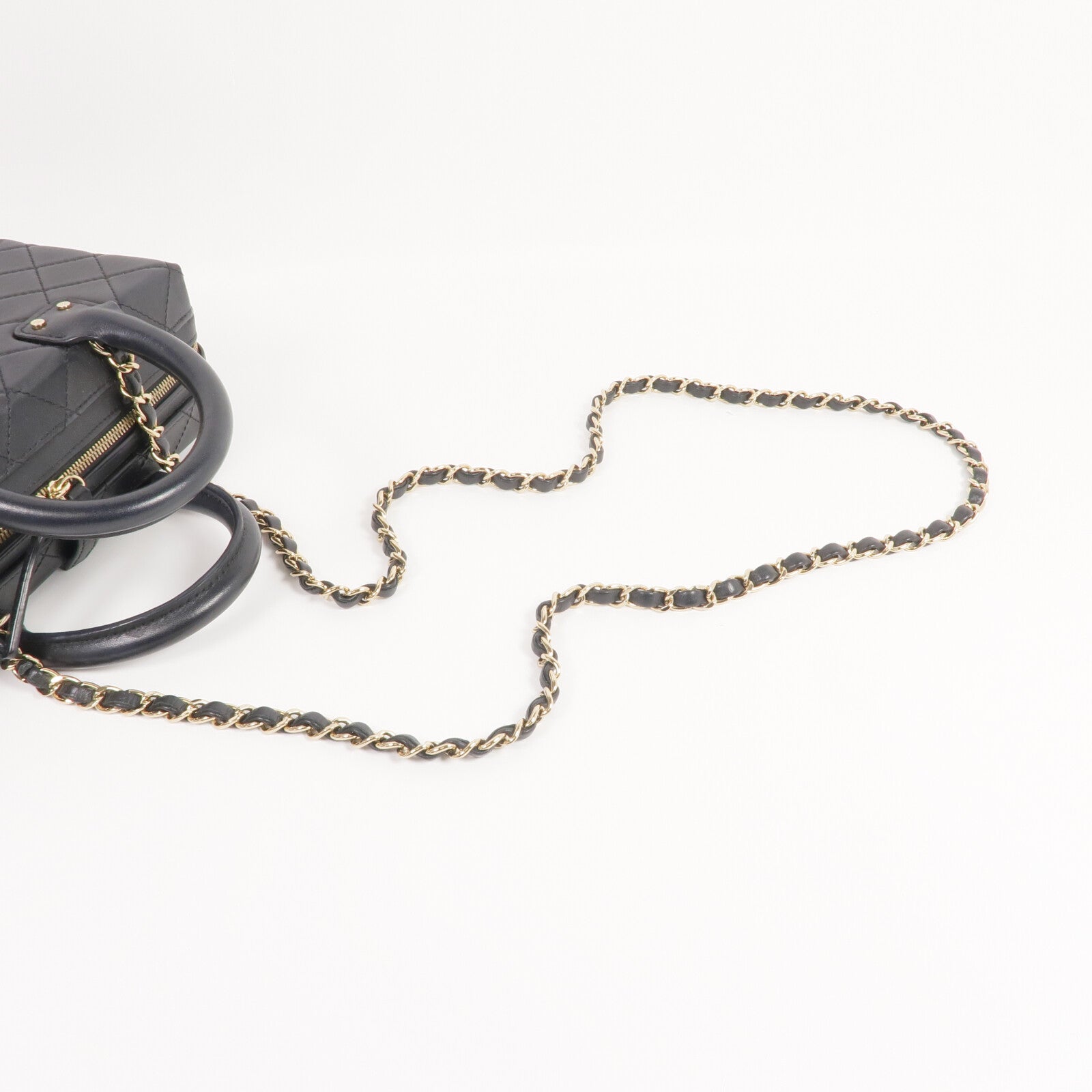 CHANEL 牛皮皮革Vanity Case金扣手挽肩背兩用袋