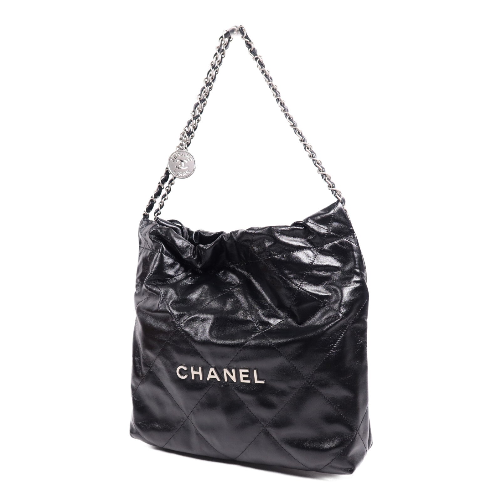 CHANEL 牛皮皮革Chanel 22 Small銀扣鏈帶肩背袋