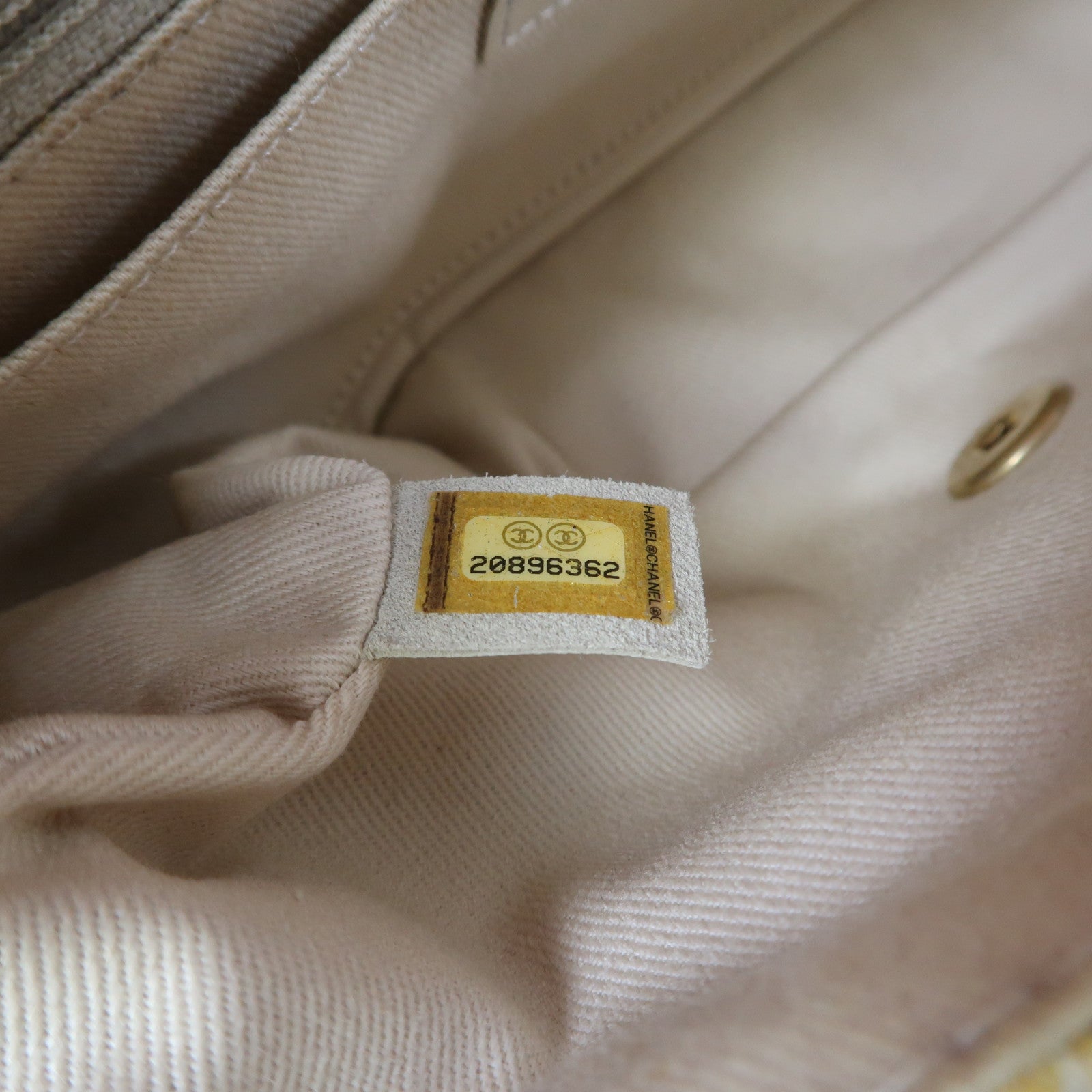CHANEL 菱格帆布Shouder Bag金扣鏈帶肩背袋彩色