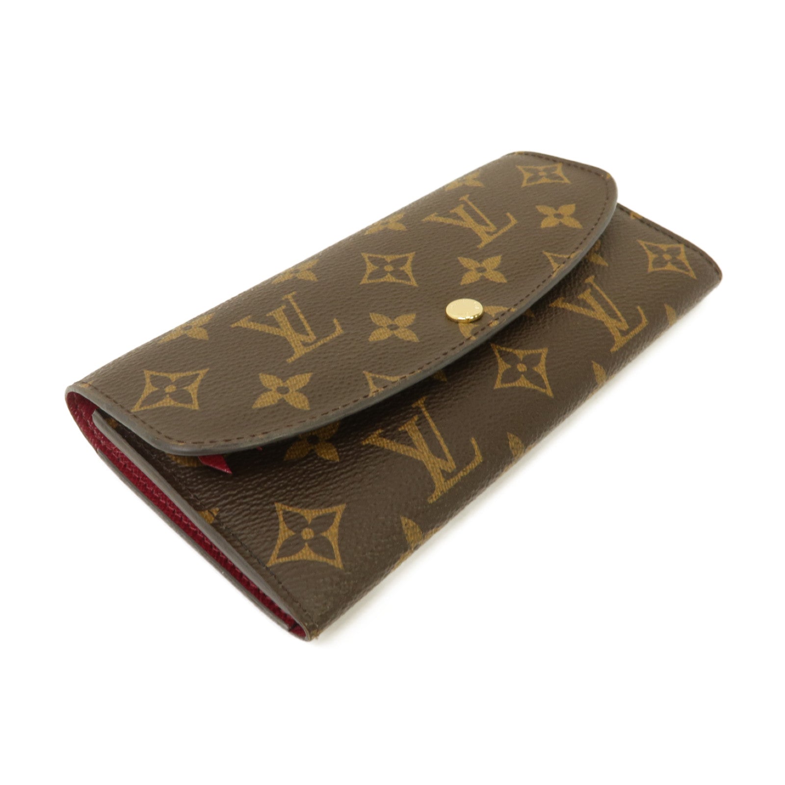 LOUIS VUITTON Monogram Emilie Wallet金扣長錢包棕色