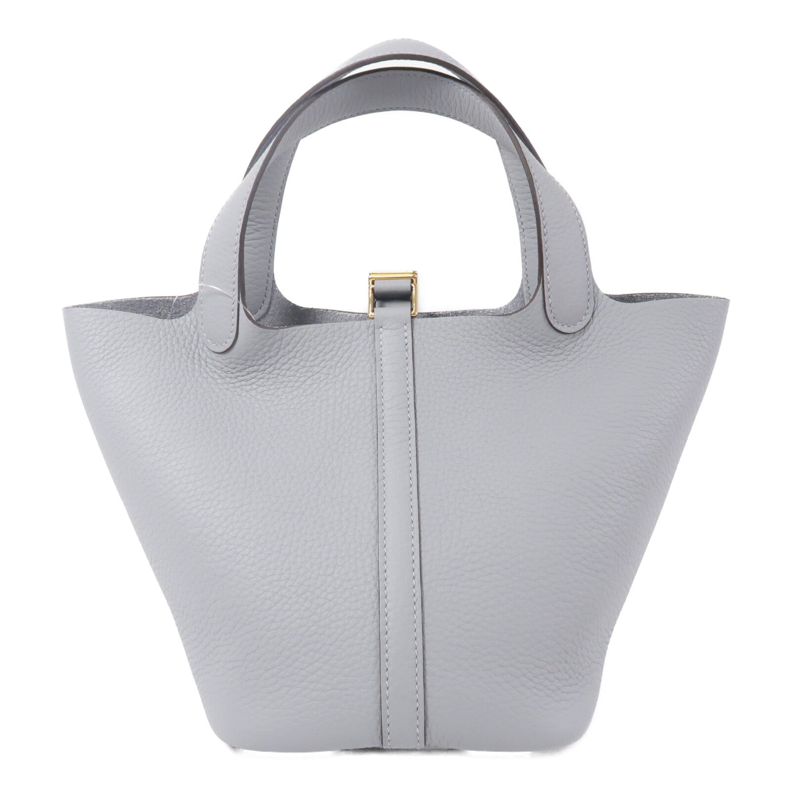 HERMES Clemence皮革Picotin PM手挽袋Gris Pantin