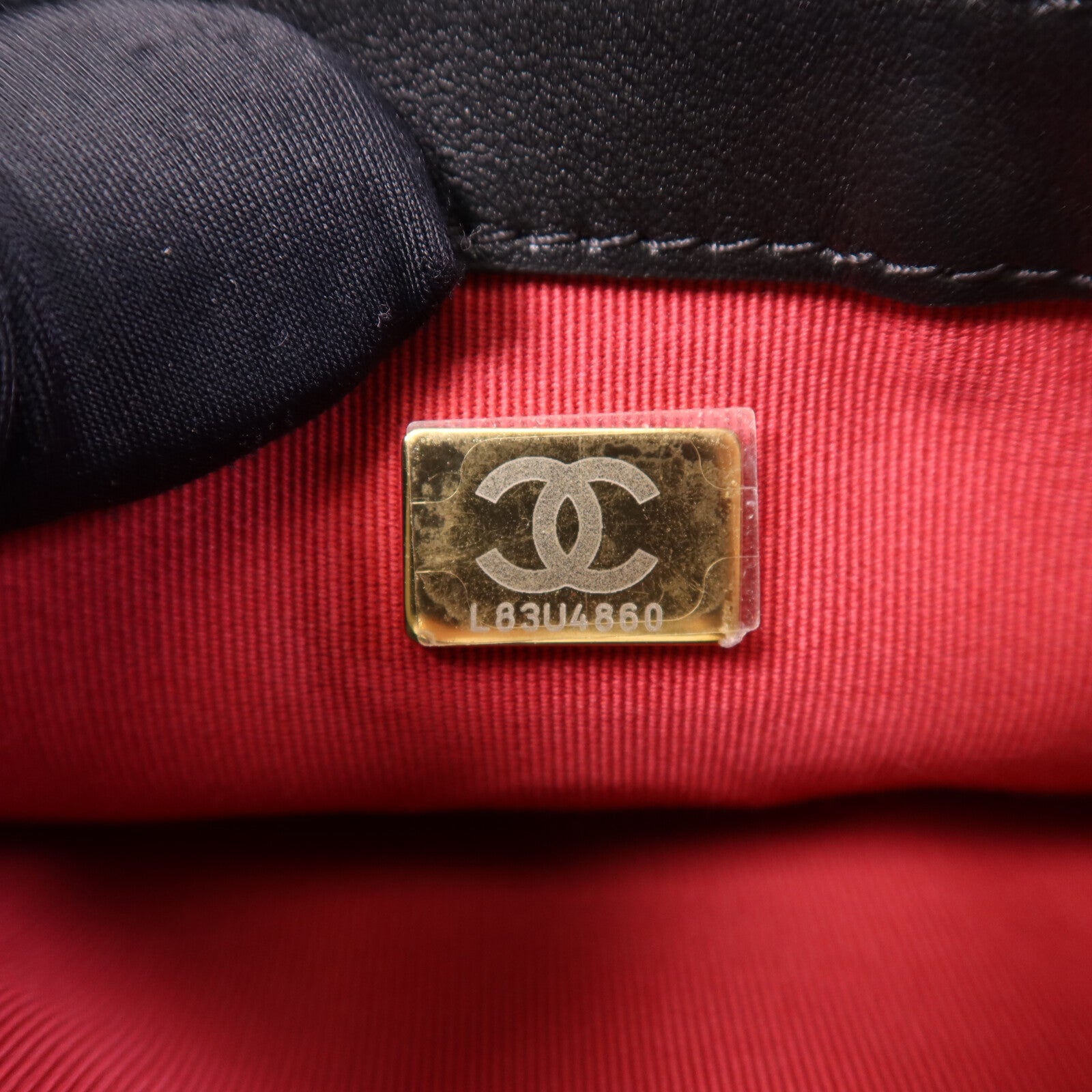 CHANEL 牛皮皮革Shoulder Bag金扣鏈帶肩背袋