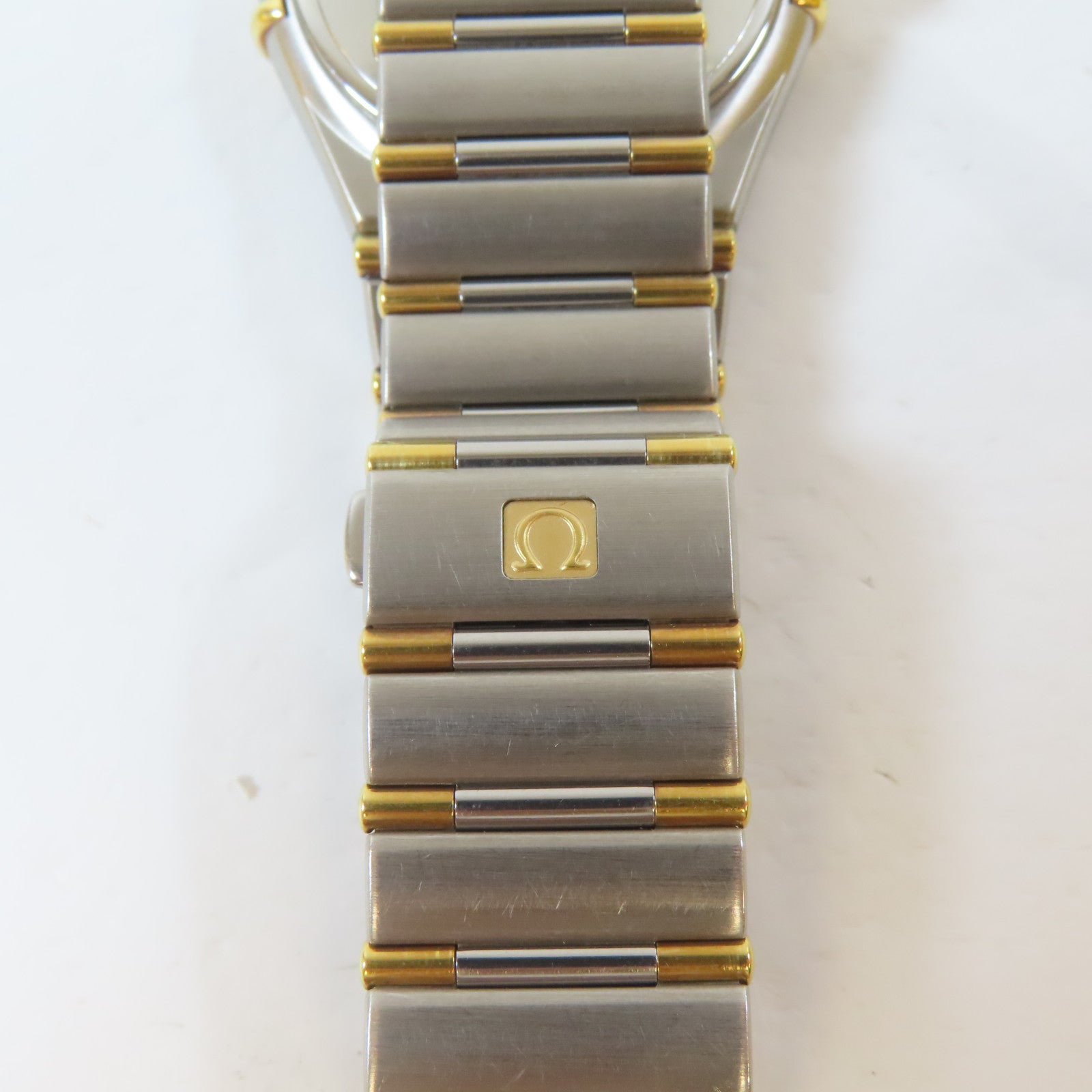OMEGA Constellation不鏽鋼/18K黃金手錶石英機芯白色
