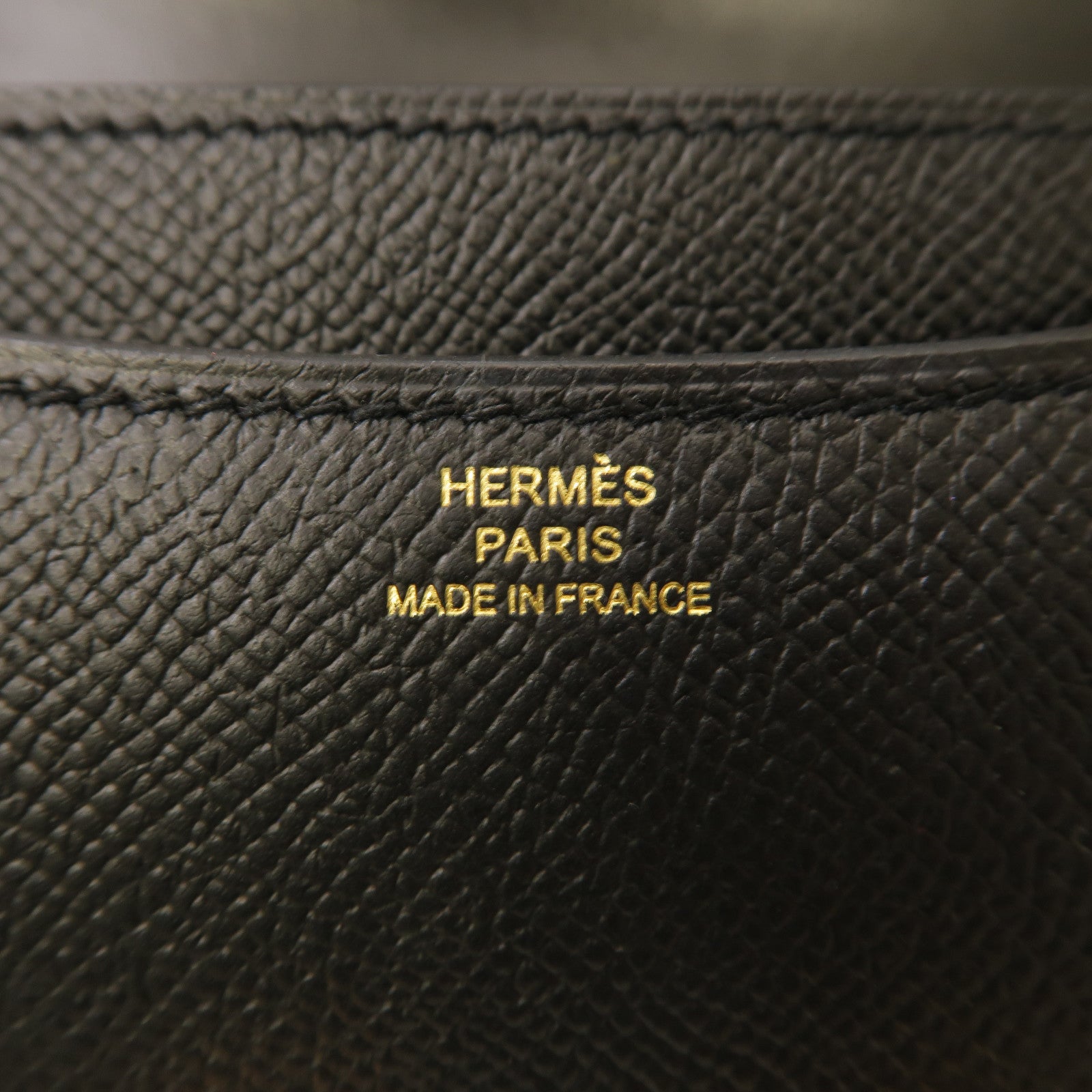 HERMES Epsom皮革Constance Mini金扣肩背袋黑色