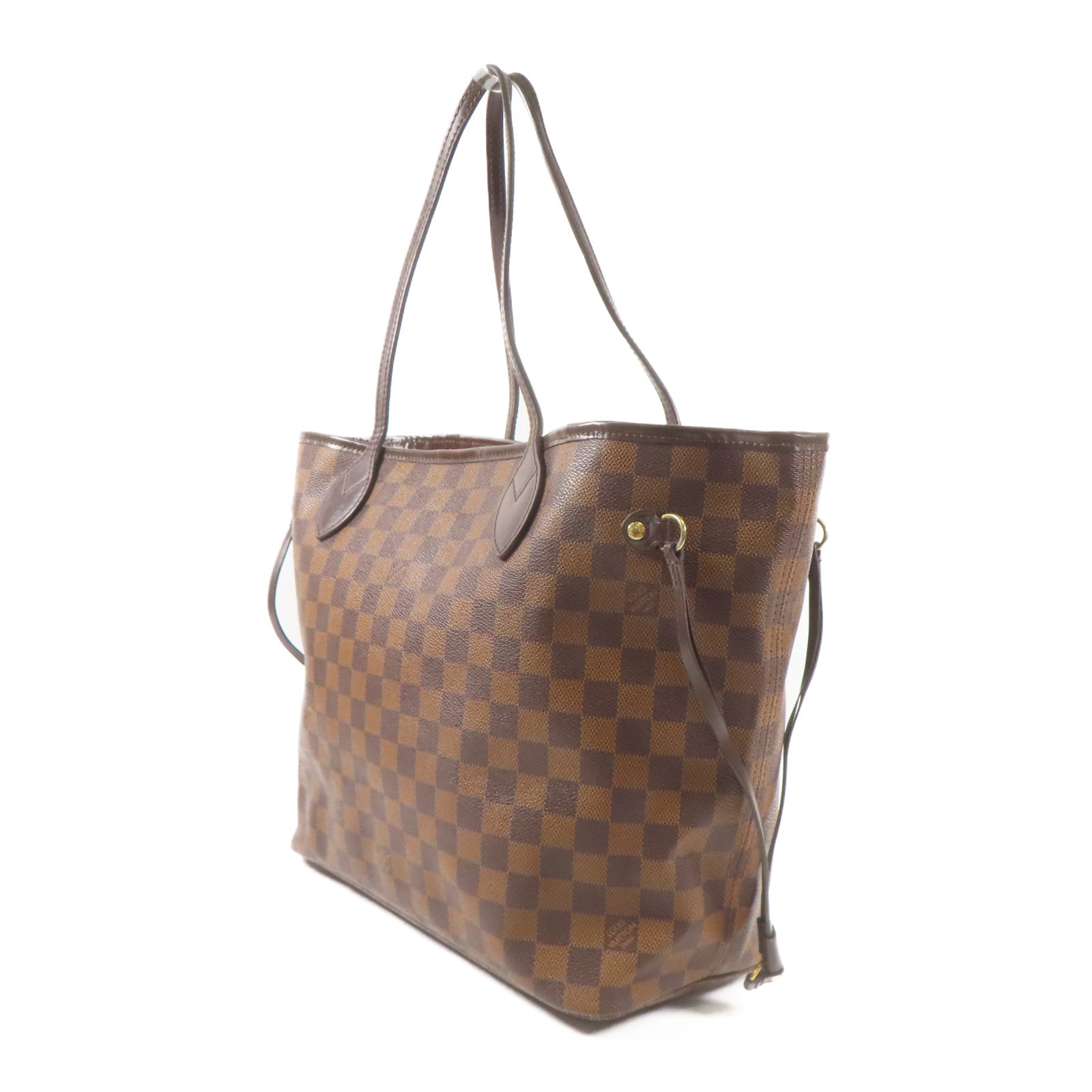 LOUIS VUITTON Damier Neverfull MM金扣肩背袋