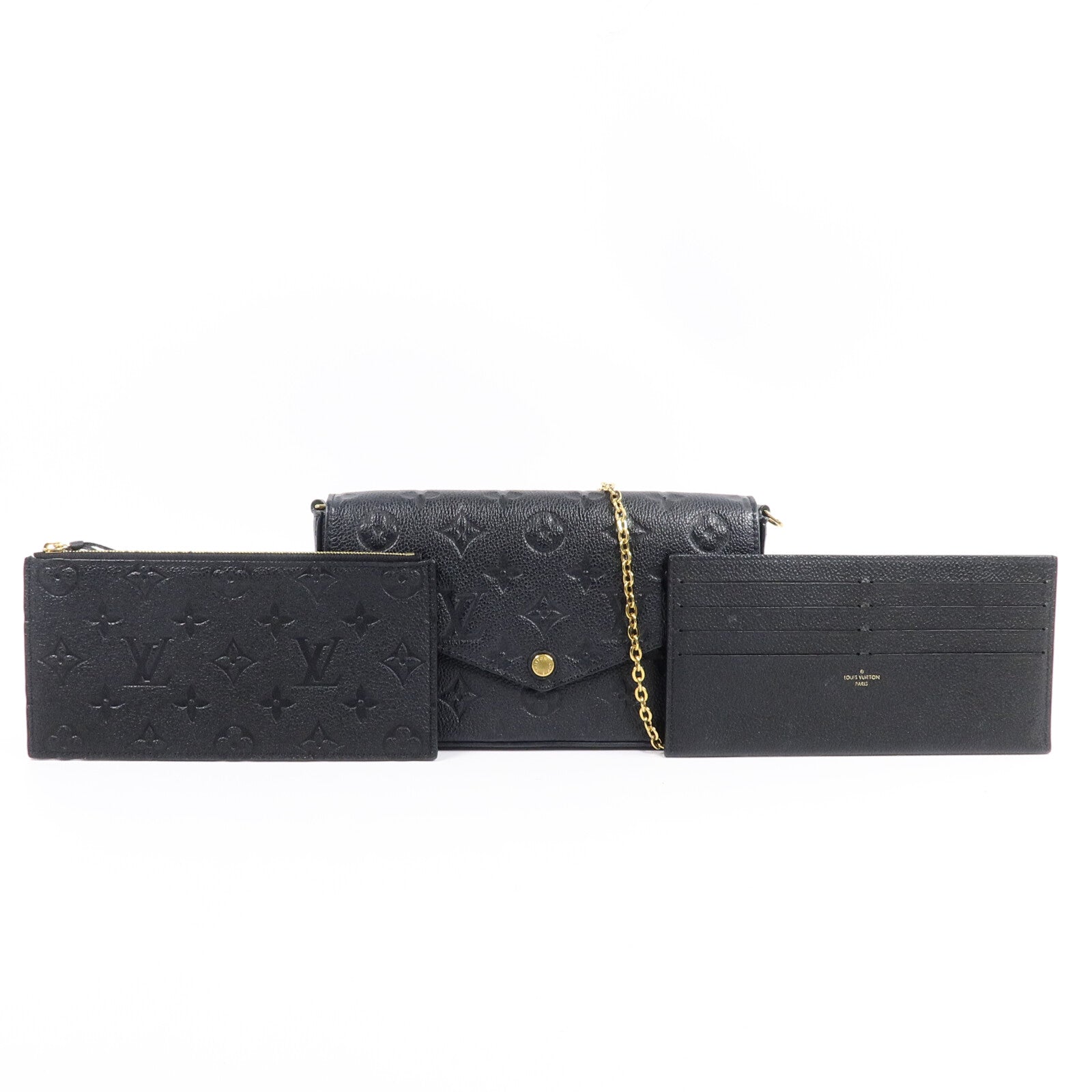 LOUIS VUITTON Monogram Empreinte Felicie Pochette鏈帶肩背袋