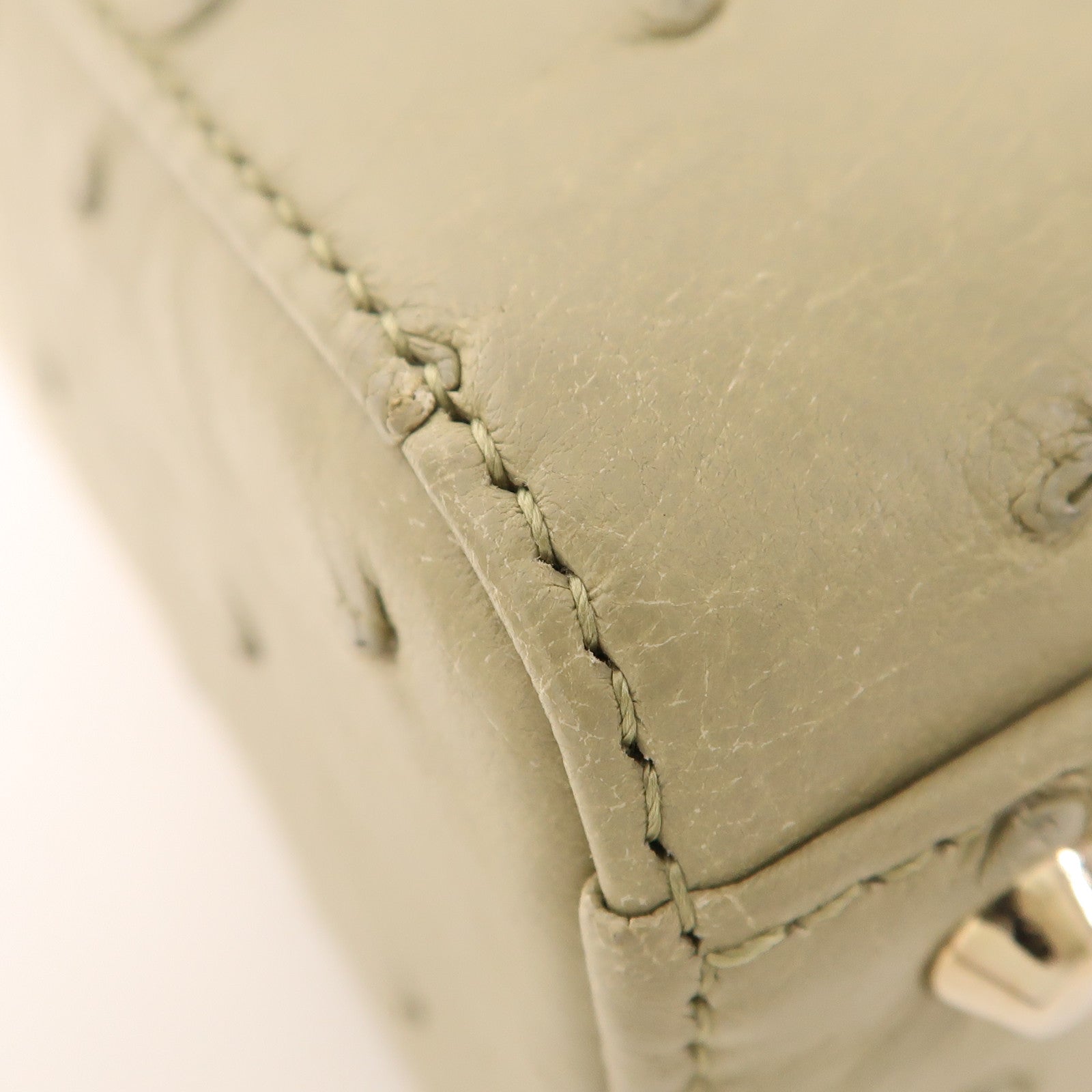 Dior 【激減優惠】Ostrich皮革Lady Dior Mini金扣手挽肩背兩用袋