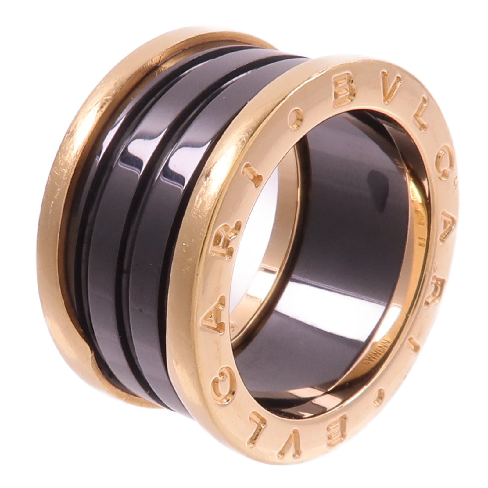 BVLGARI 18K玫瑰金/陶瓷B-zero1戒指