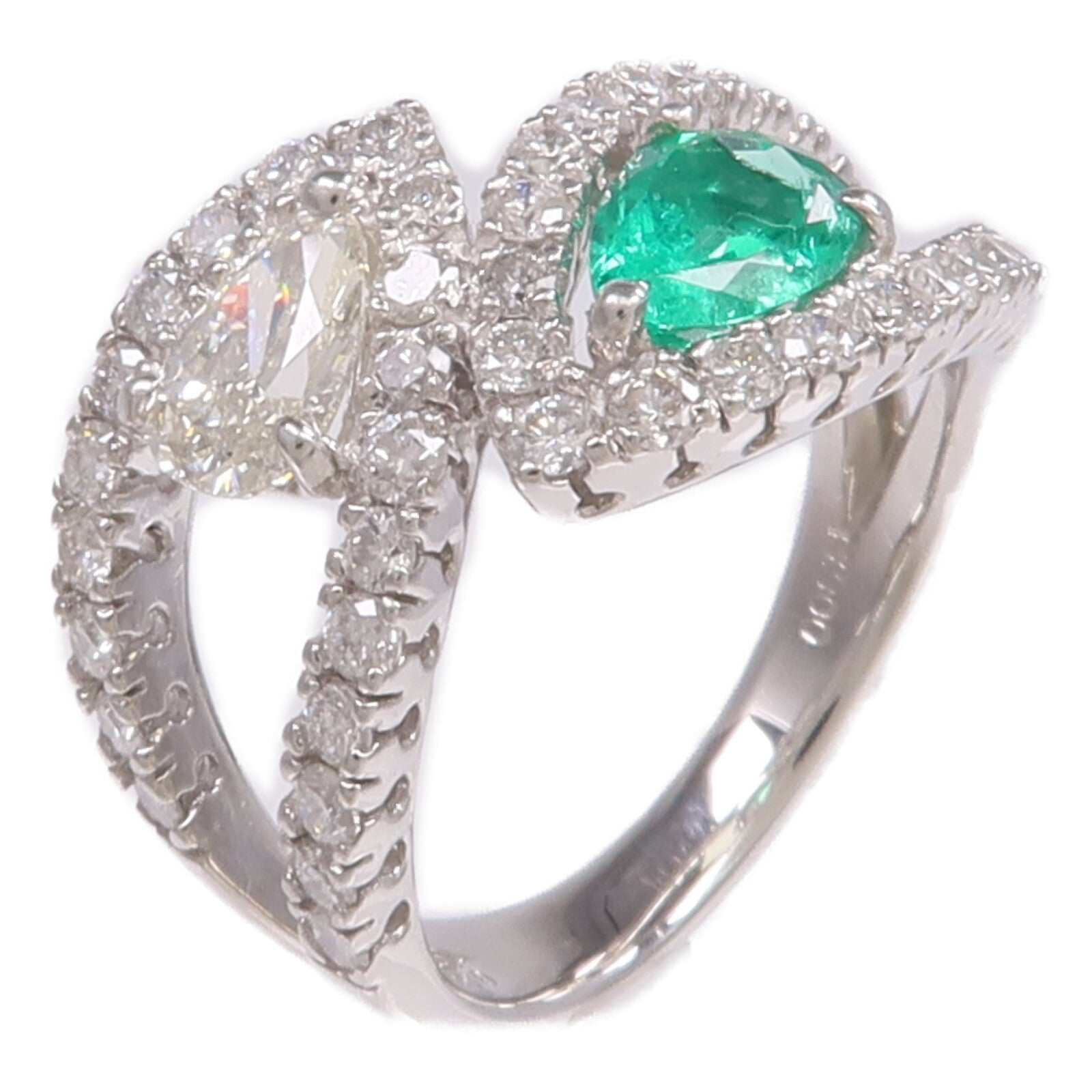 JEWELRY PT950鉑金Emerald Diamond Ring綠寶石/鑽石戒指