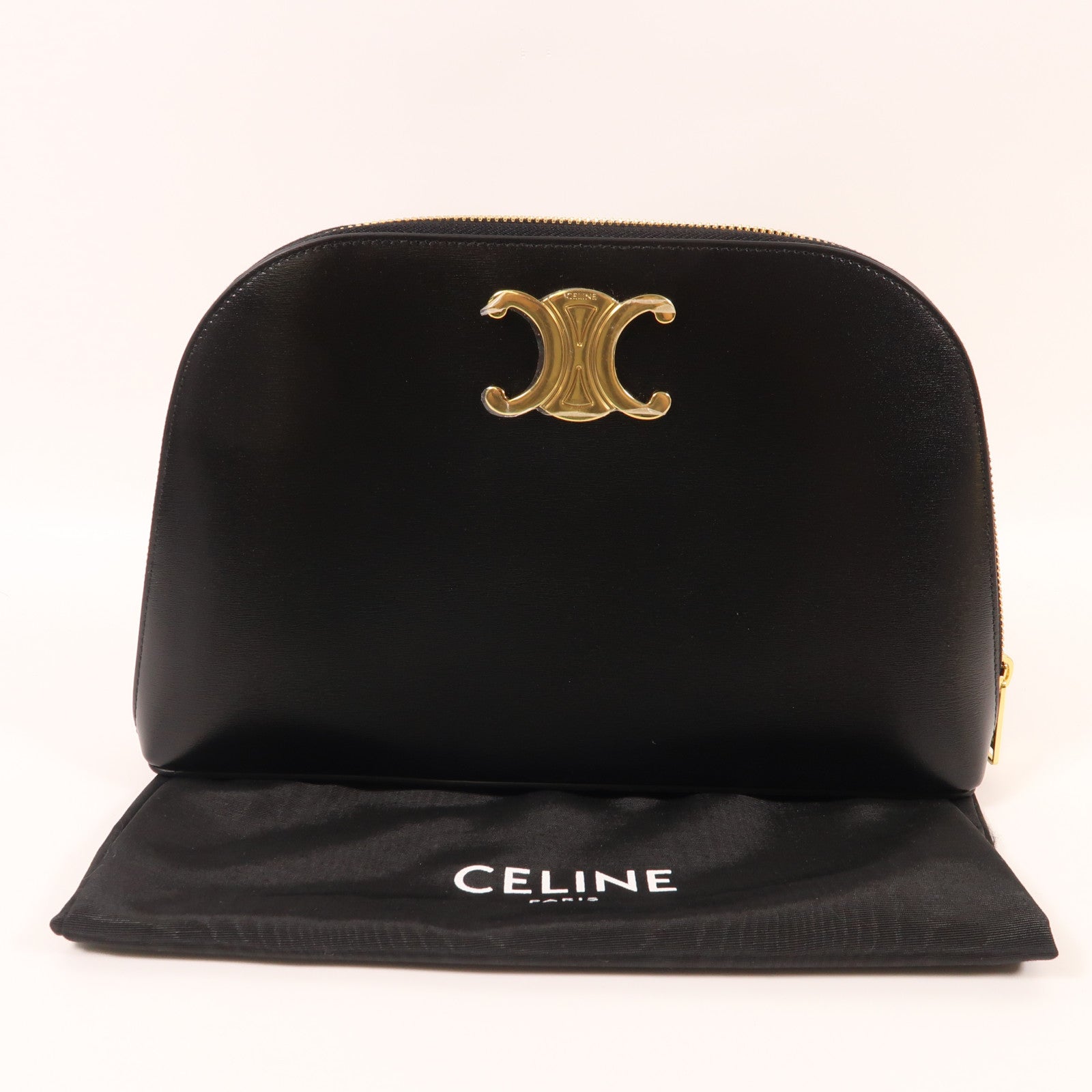 CELINE 牛皮皮革Pouch金扣手拿包