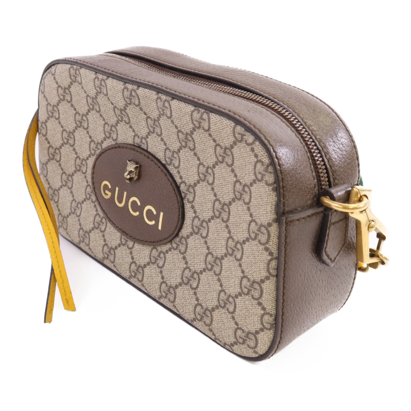 GUCCI 塗層帆布GG Supreme Messenger金扣肩背袋