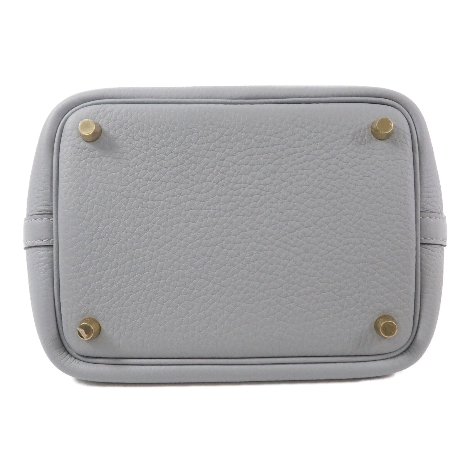 HERMES Clemence皮革Picotin PM手挽袋Gris Pantin