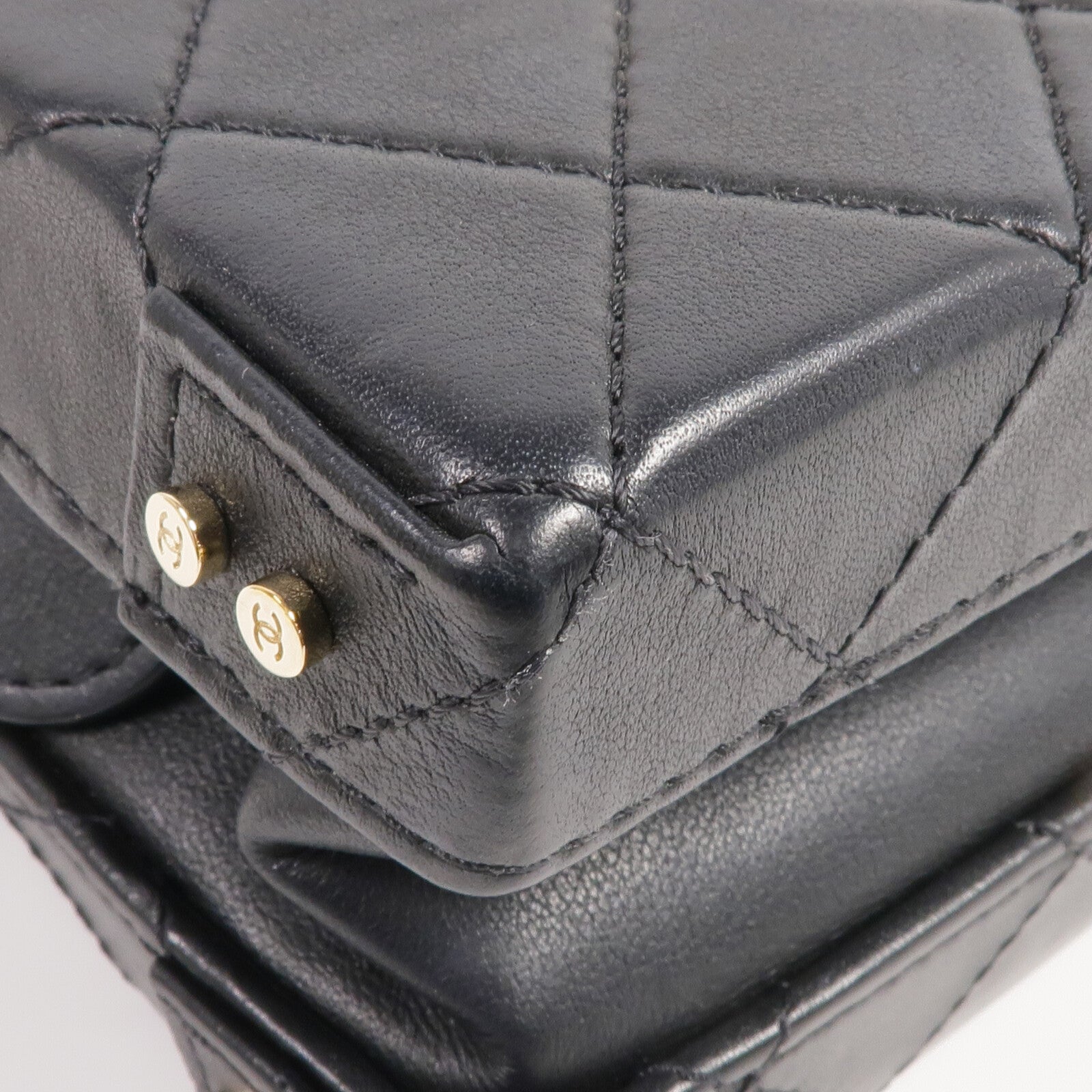 CHANEL 牛皮皮革Vanity Case金扣手挽肩背兩用袋