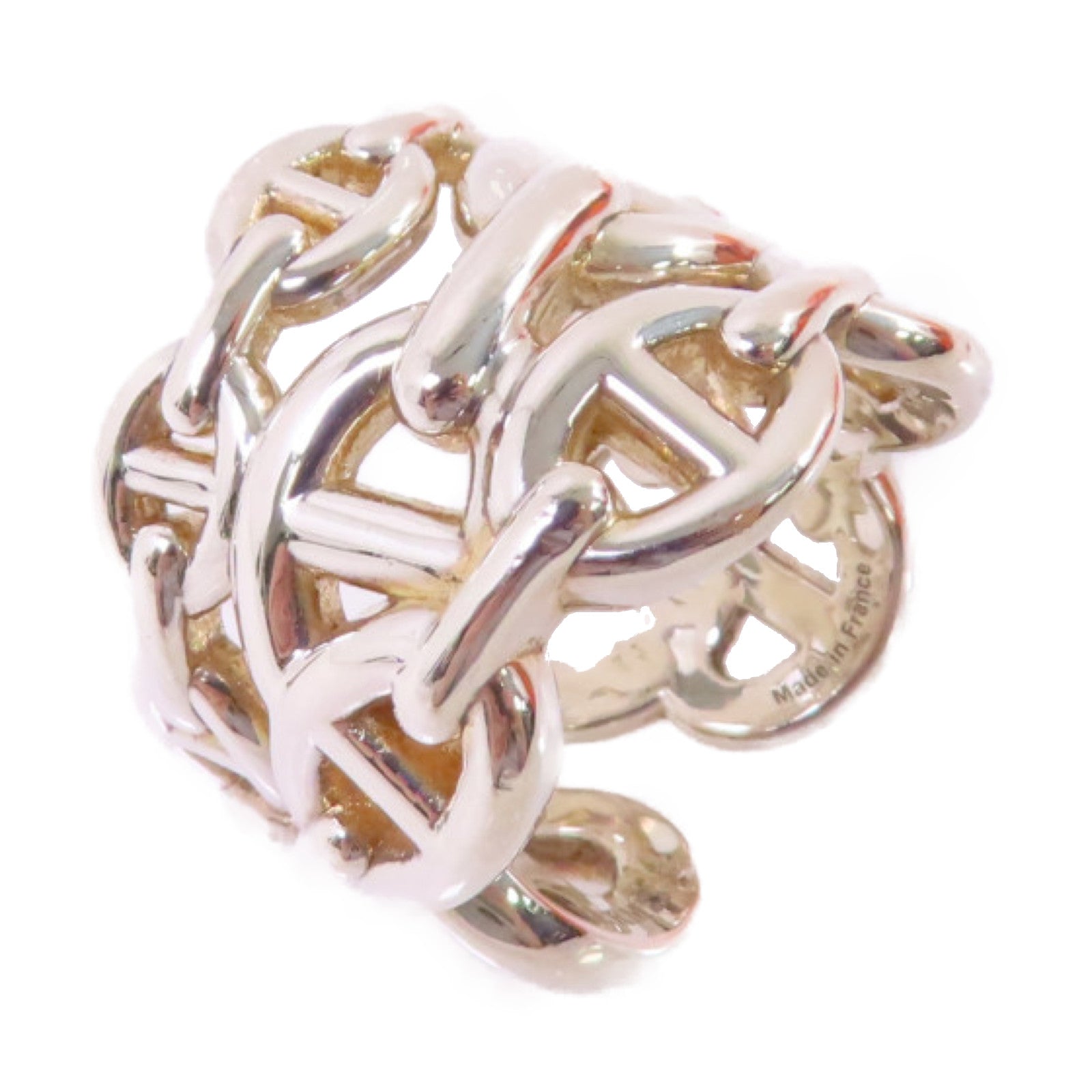HERMES 925純銀Chaine D Ancre Enchainee Large Model Ring戒指#52/US#5.5