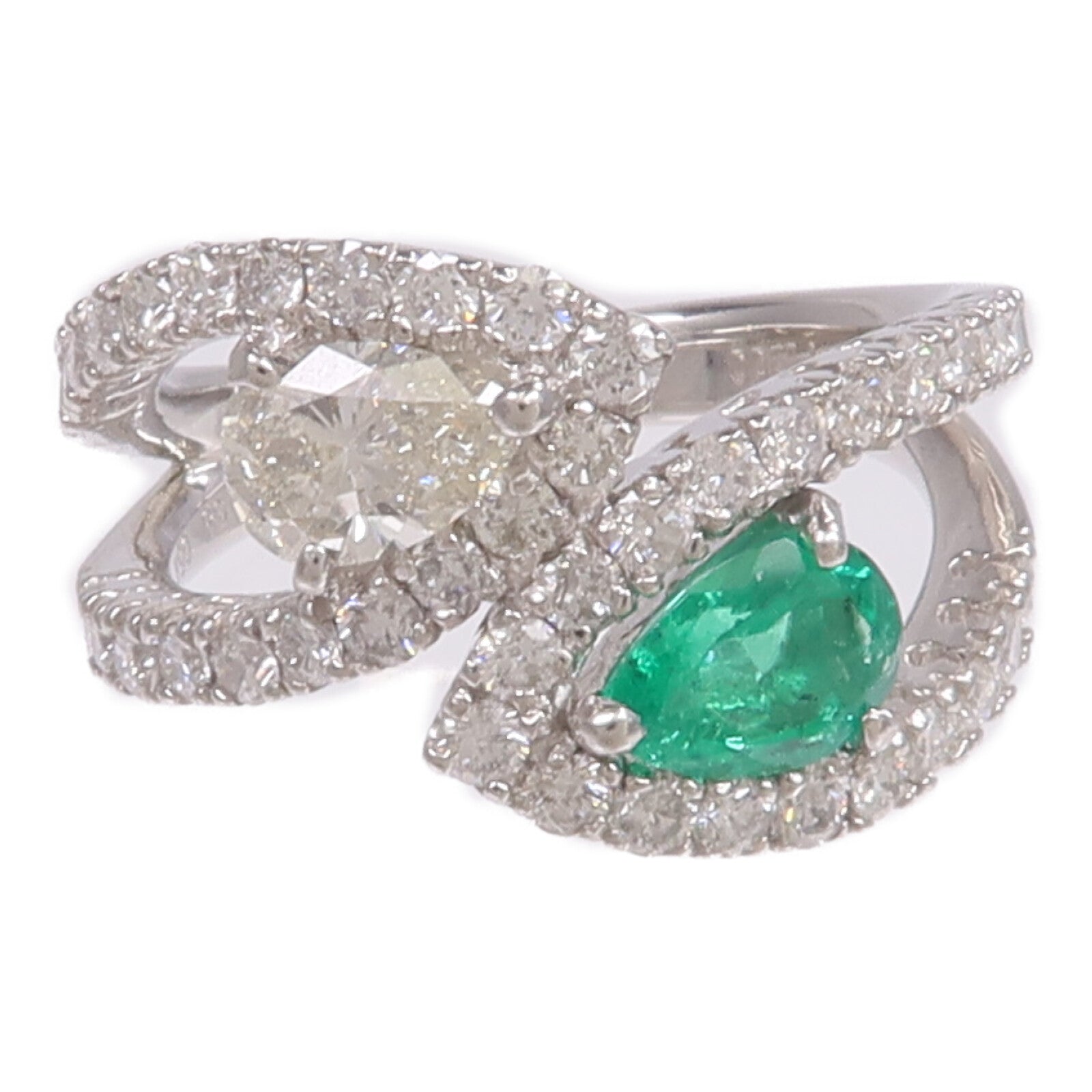 JEWELRY PT950鉑金Emerald Diamond Ring綠寶石/鑽石戒指