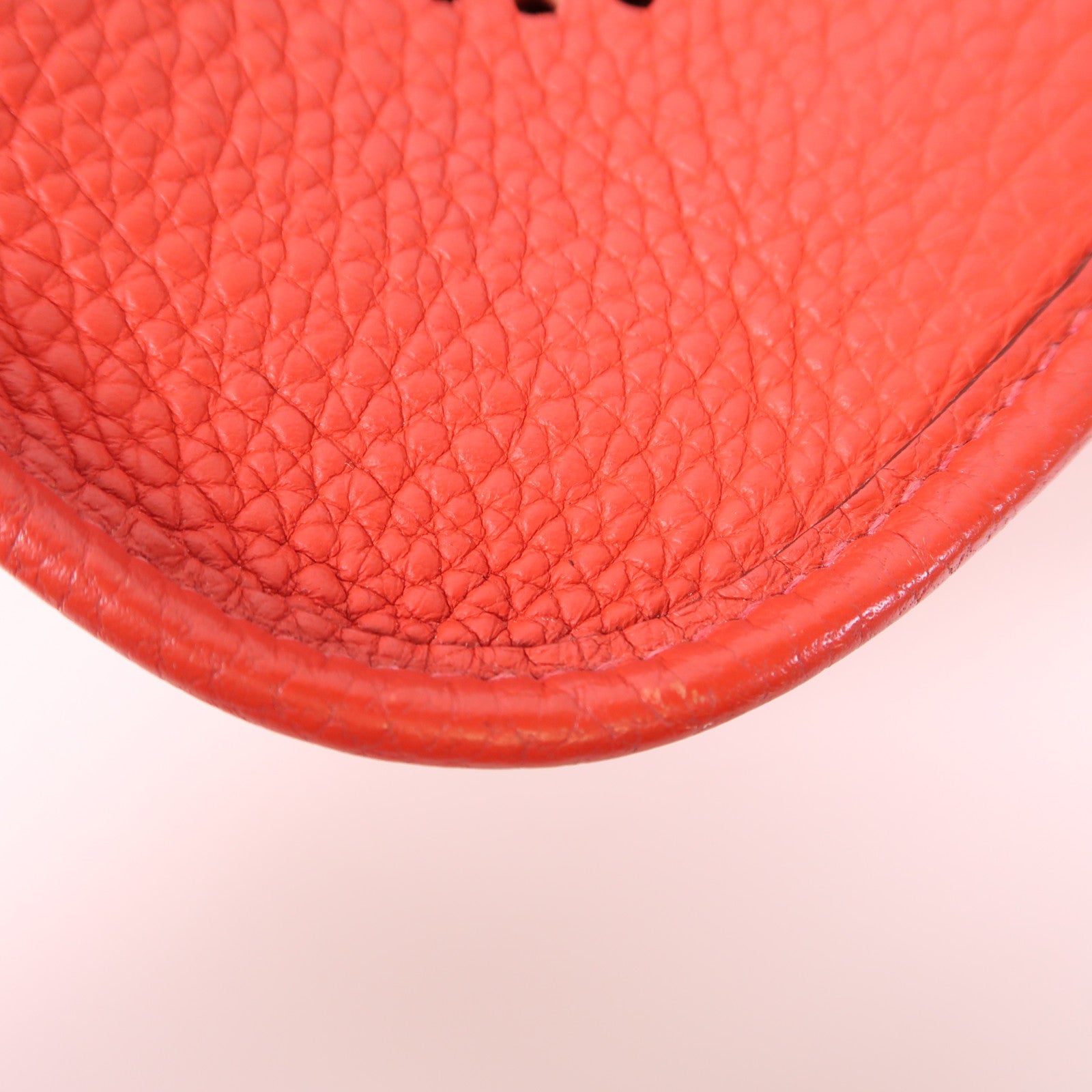 HERMES Clemence皮革Evelyne TPM銀扣肩背袋Rose De Coeur