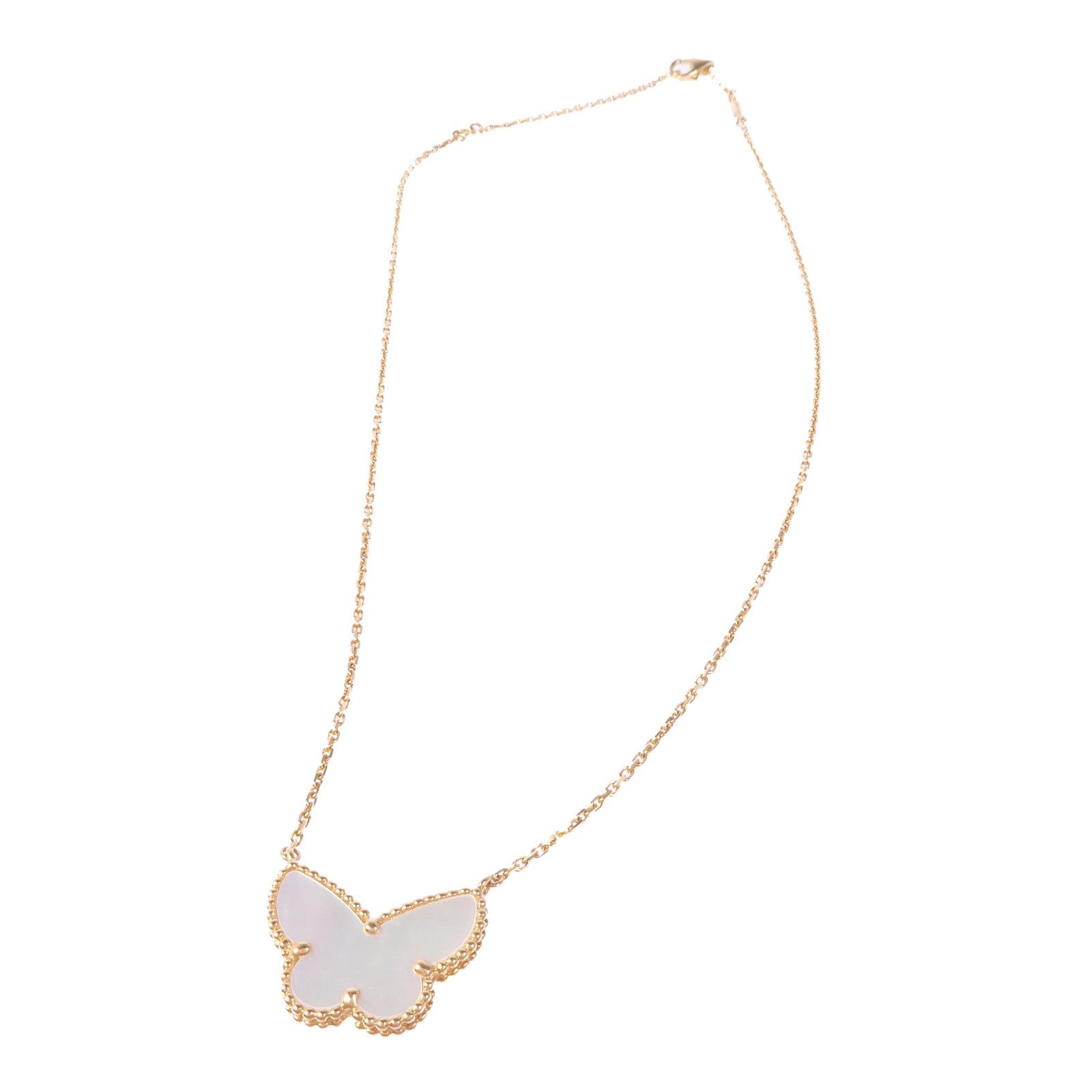 Van Cleef & Arpels 18K黃金Sweet Butterflies Pendant珍珠母貝項鍊