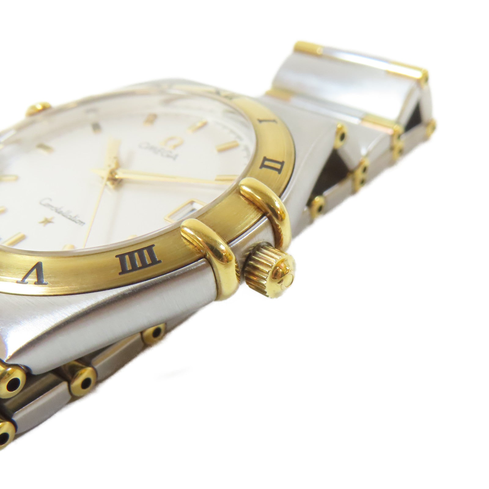 OMEGA Constellation不鏽鋼/18K黃金手錶石英機芯白色