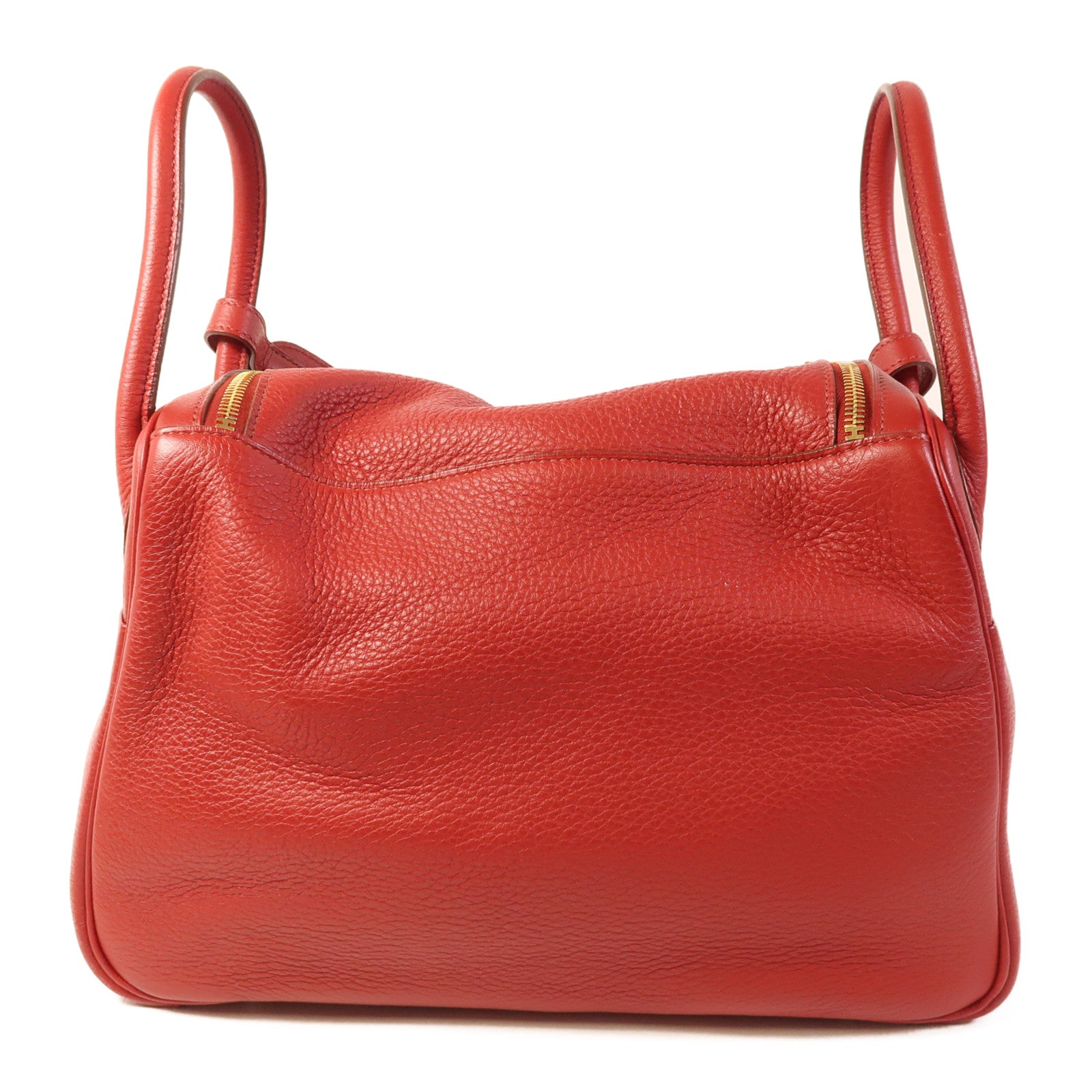 HERMES 【激減優惠】Clemence皮革Lindy 30金扣手挽肩背兩用袋 Rouge Tomate