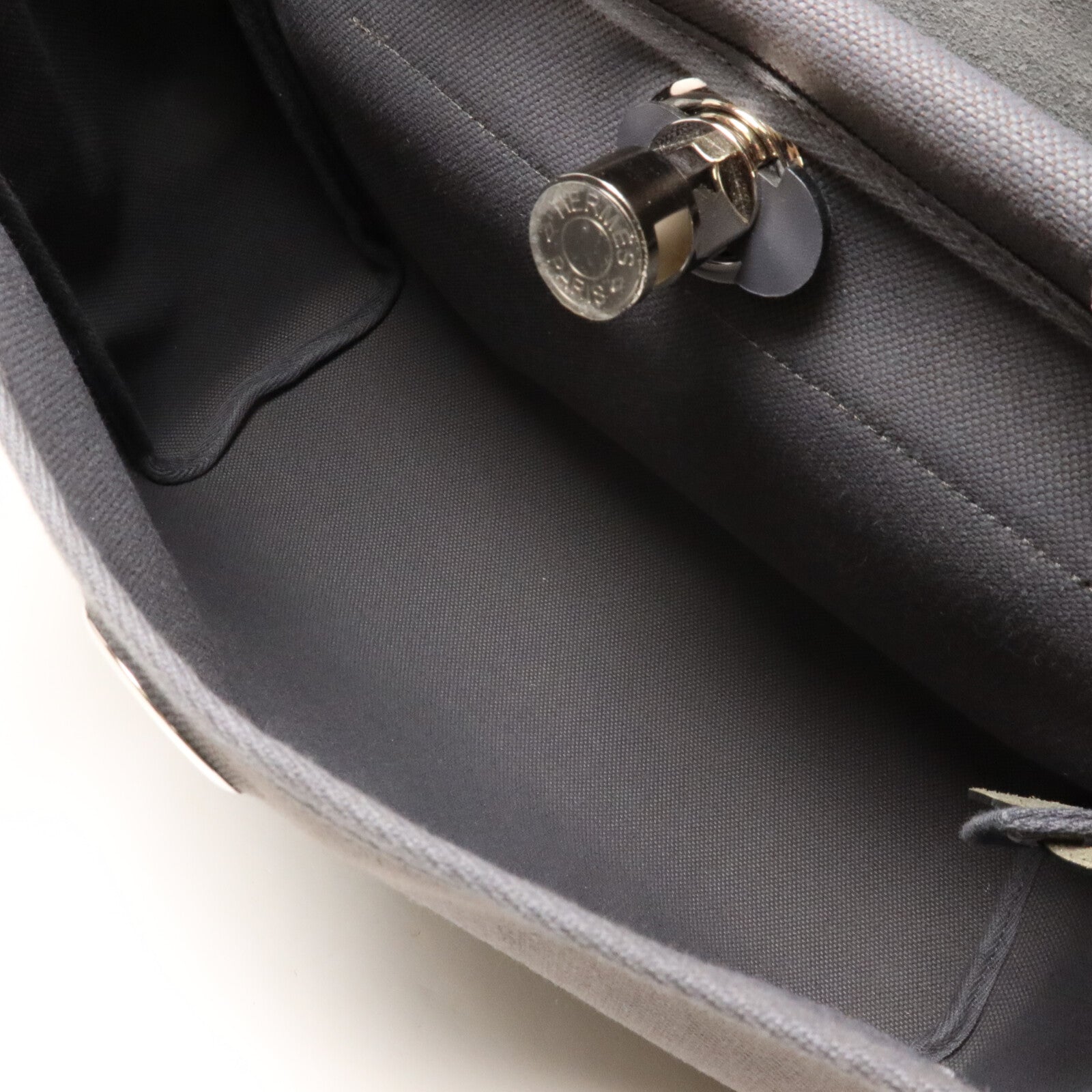HERMES 帆布Herbag PM手挽肩背兩用袋Ardoise