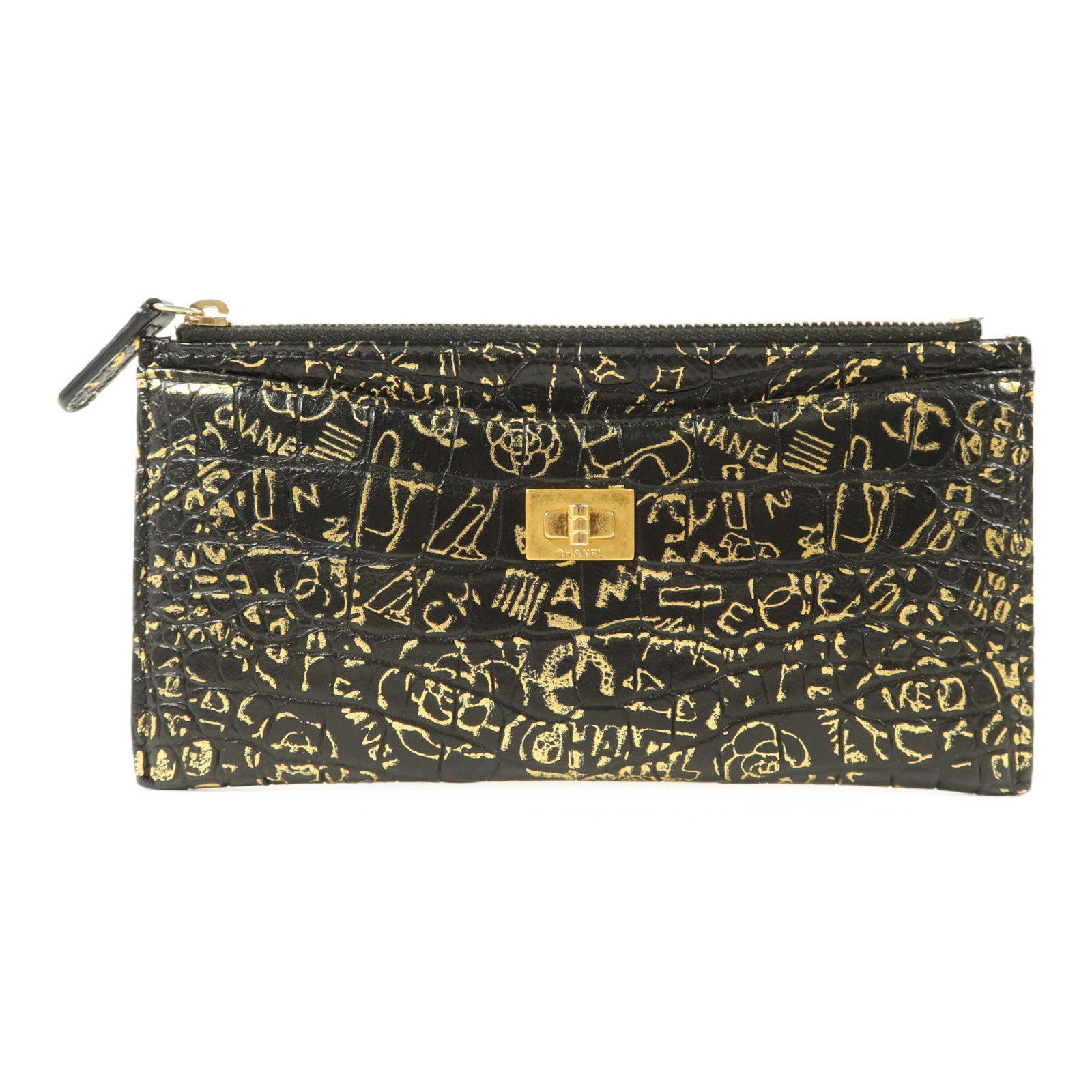 CHANEL 牛皮皮革2.55 Wallet金扣長錢包
