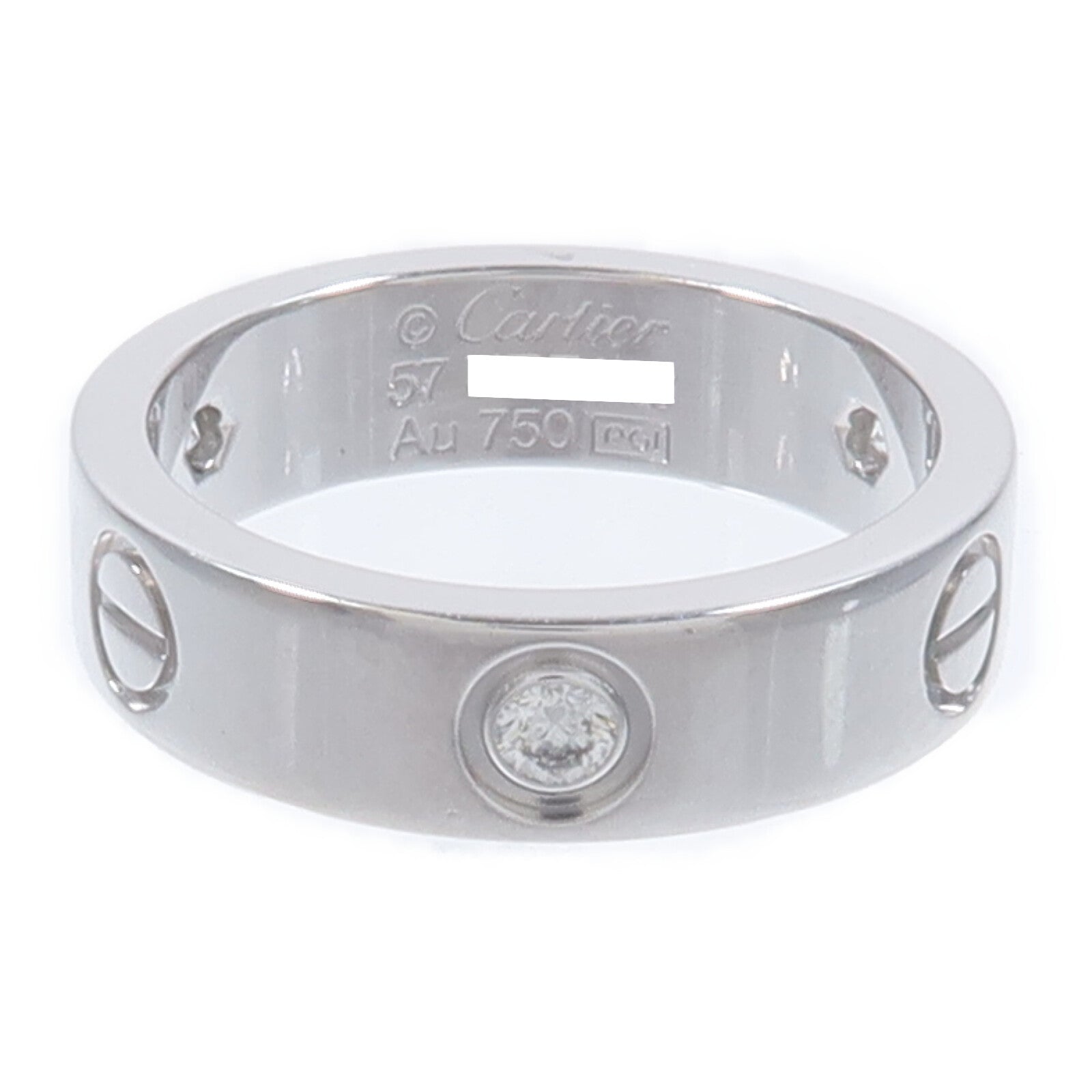 CARTIER 18K白金Love Ring 3 Diamonds鑽石戒指