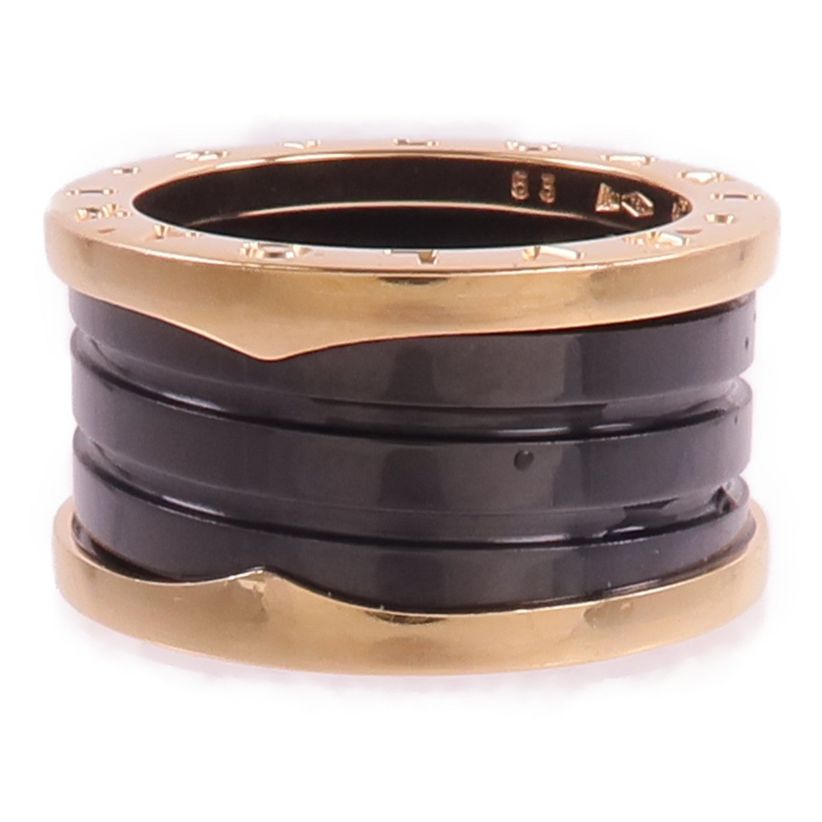 BVLGARI 18K玫瑰金/陶瓷B-zero1戒指