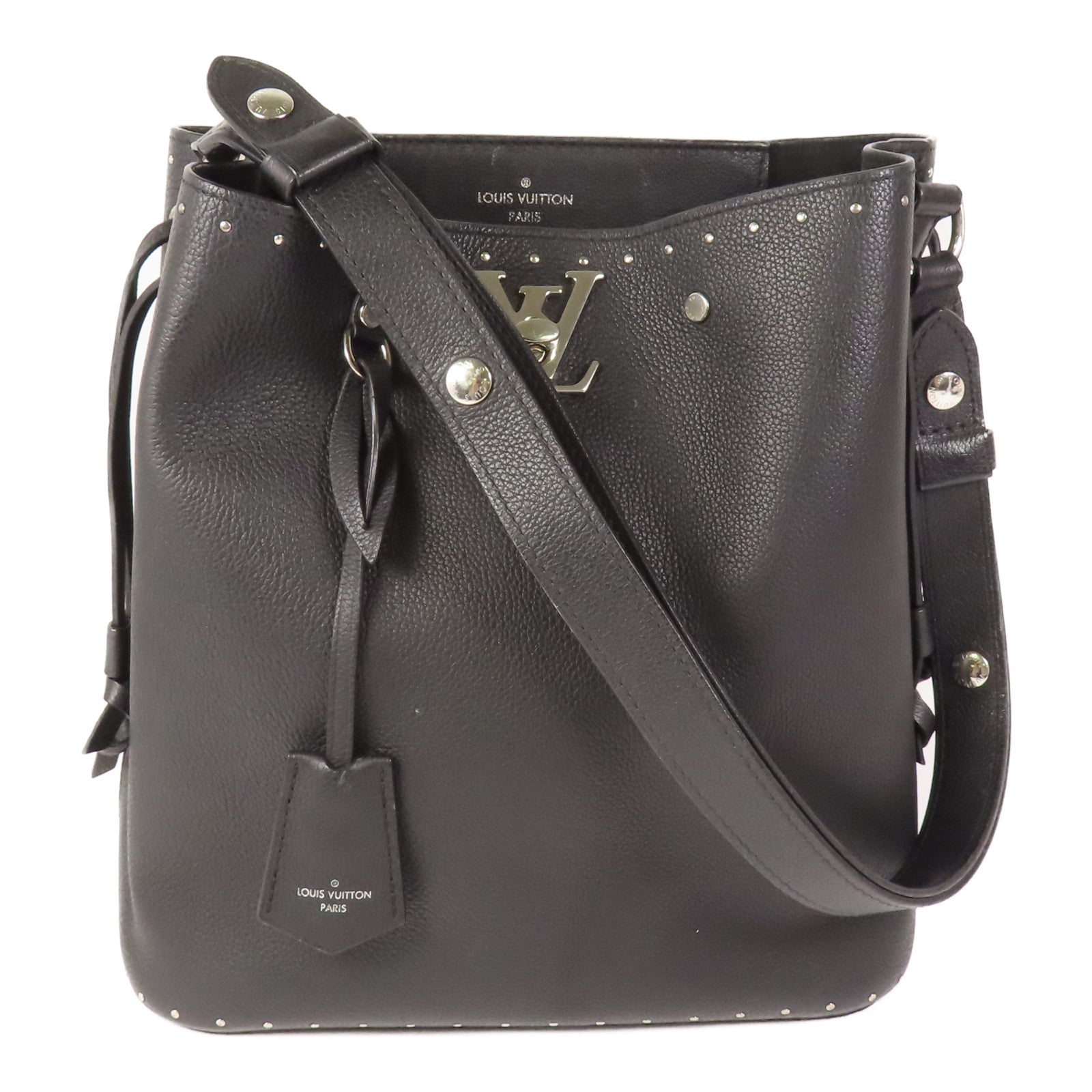 LOUIS VUITTON 牛皮皮革Rock Me Bucket Studs銀扣肩背袋