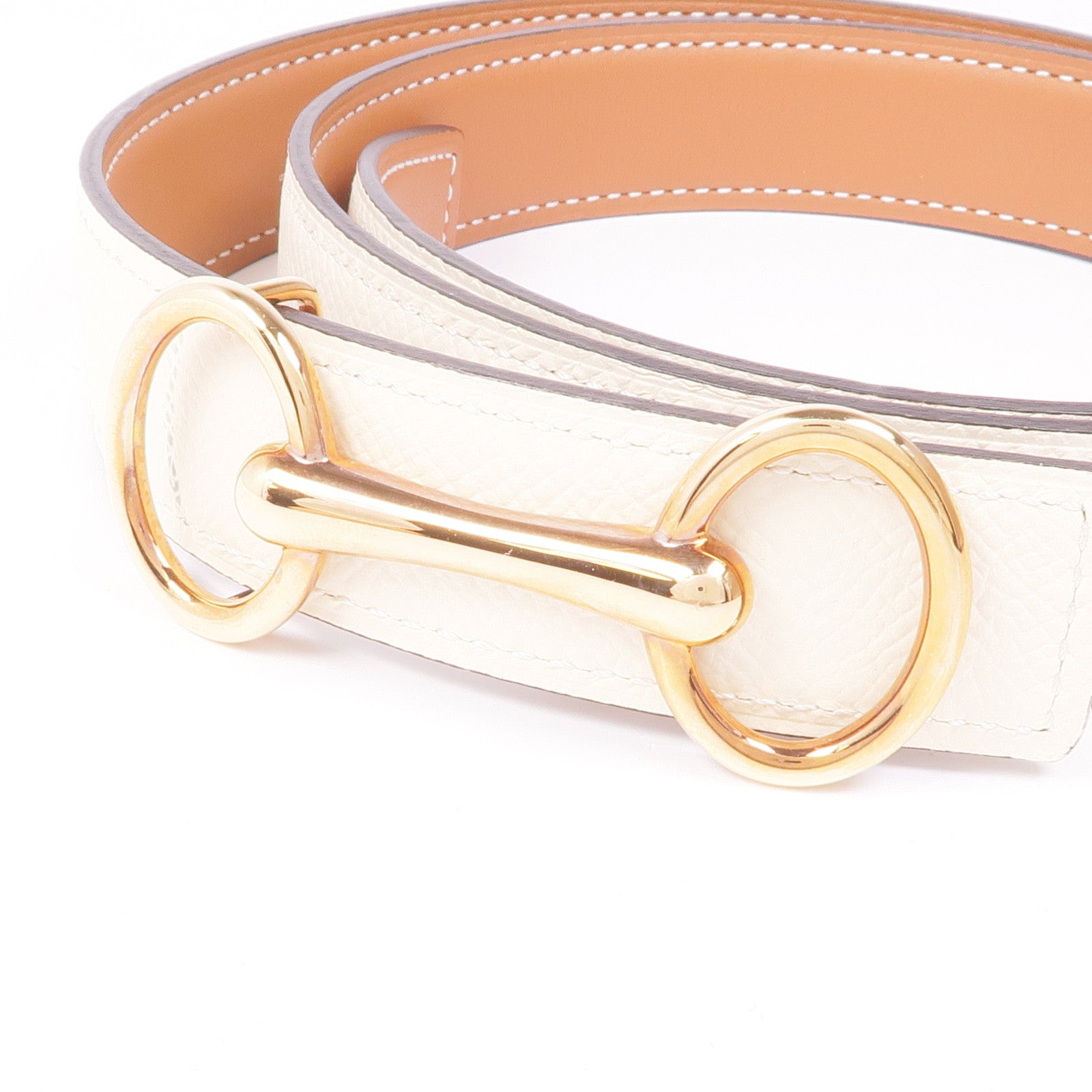 HERMES Epsom皮革Belt金扣皮帶