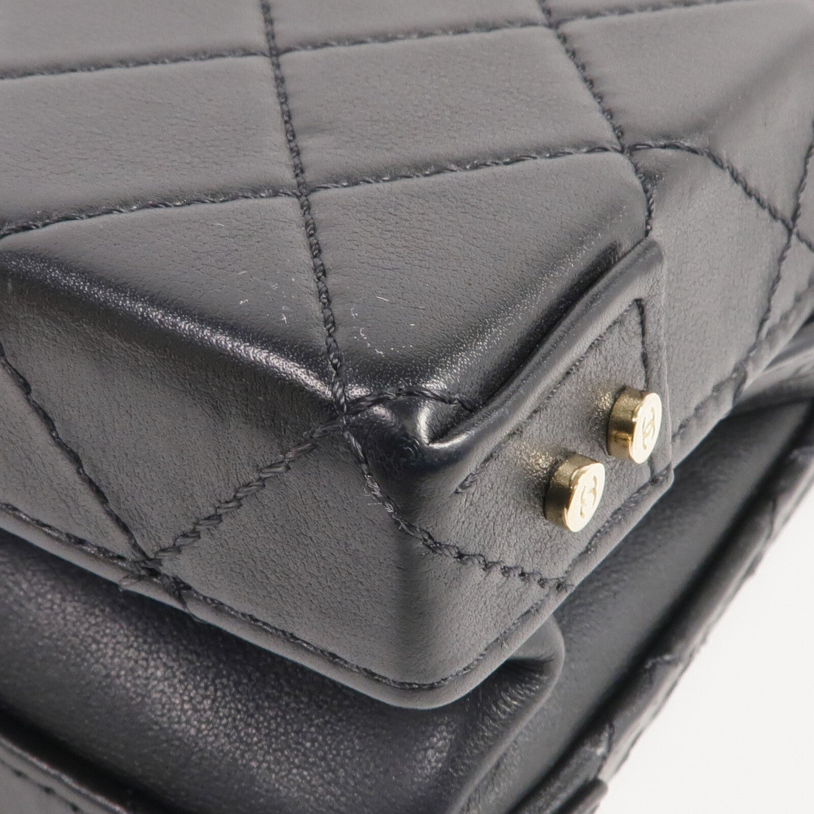 CHANEL 牛皮皮革Vanity Case金扣手挽肩背兩用袋