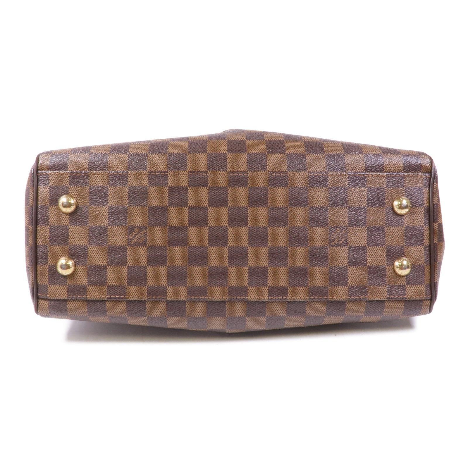 LOUIS VUITTON Damier Trevi金扣手挽肩背兩用袋棕色