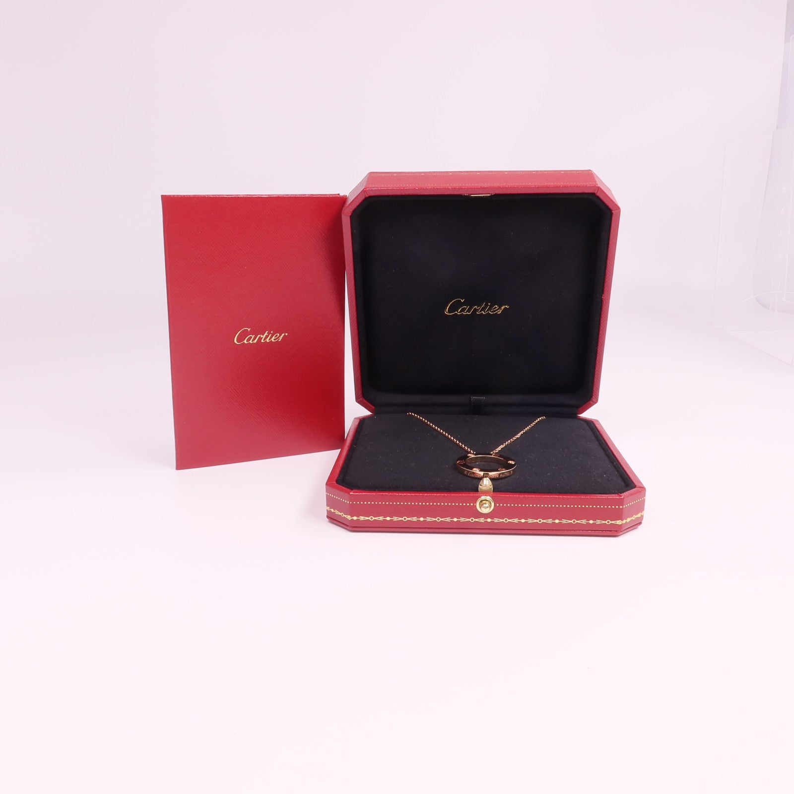 CARTIER 18K玫瑰金Love Pendant 3 Diamond鑽石項鍊