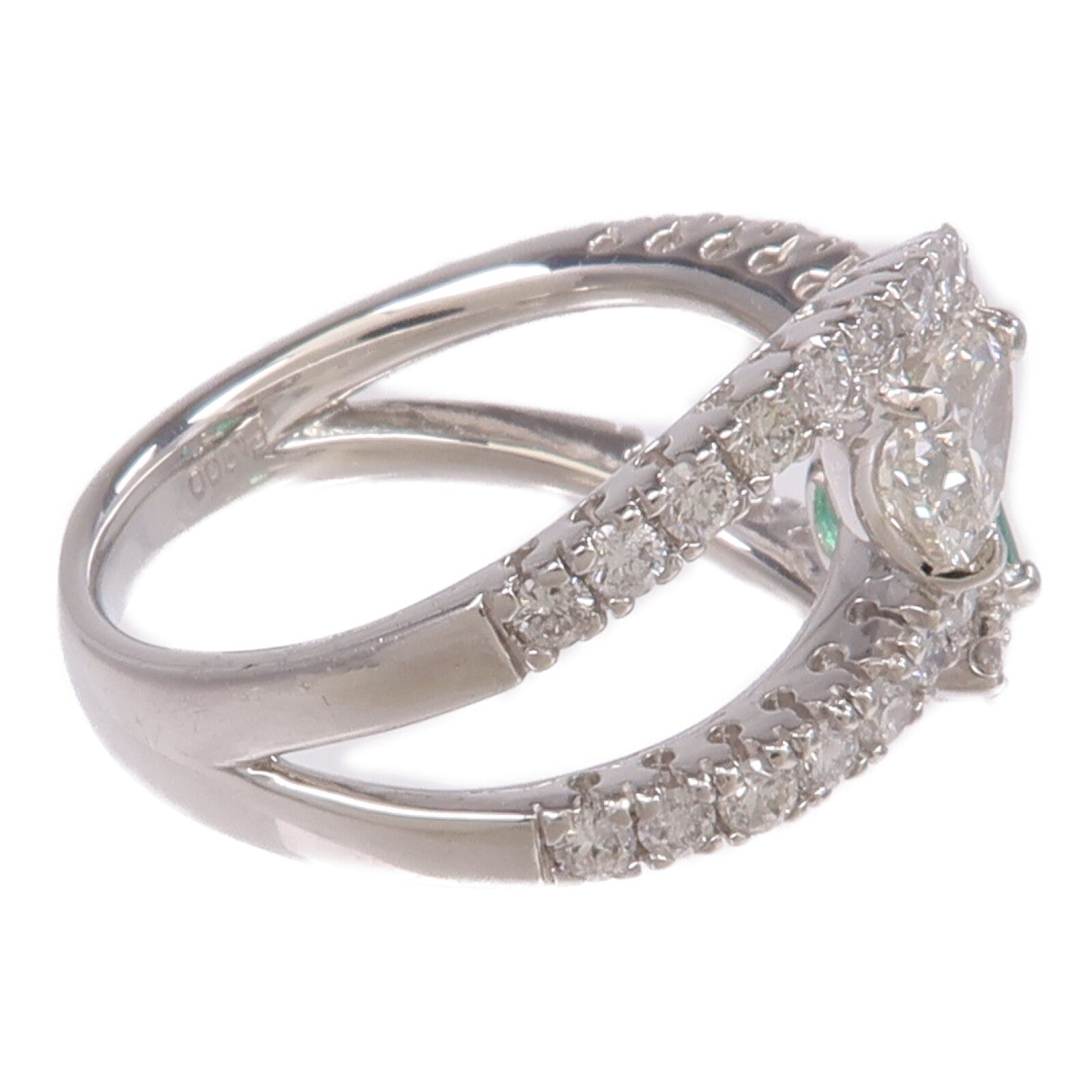 JEWELRY PT950鉑金Emerald Diamond Ring綠寶石/鑽石戒指