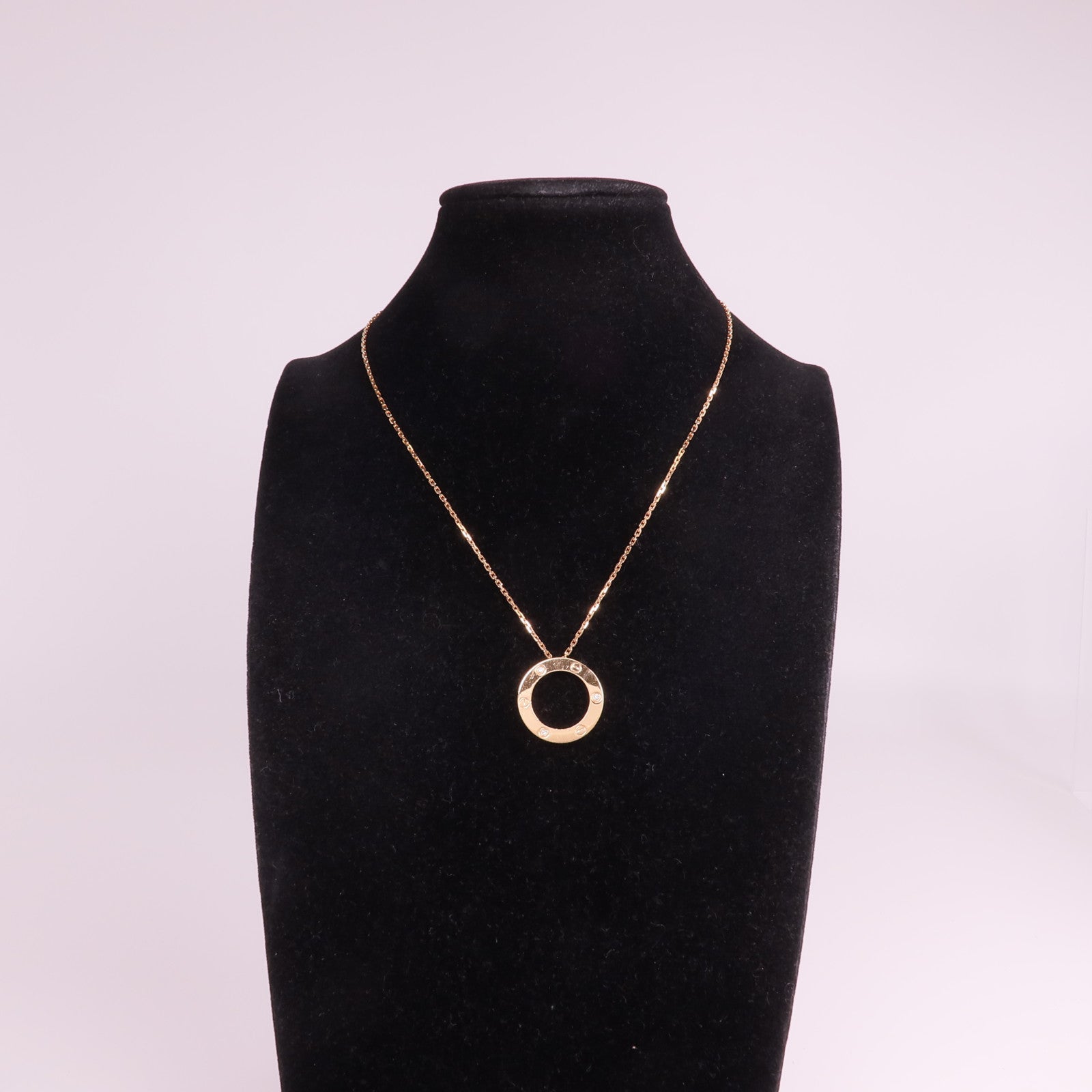 CARTIER 18K玫瑰金Love Pendant 3 Diamond鑽石項鍊