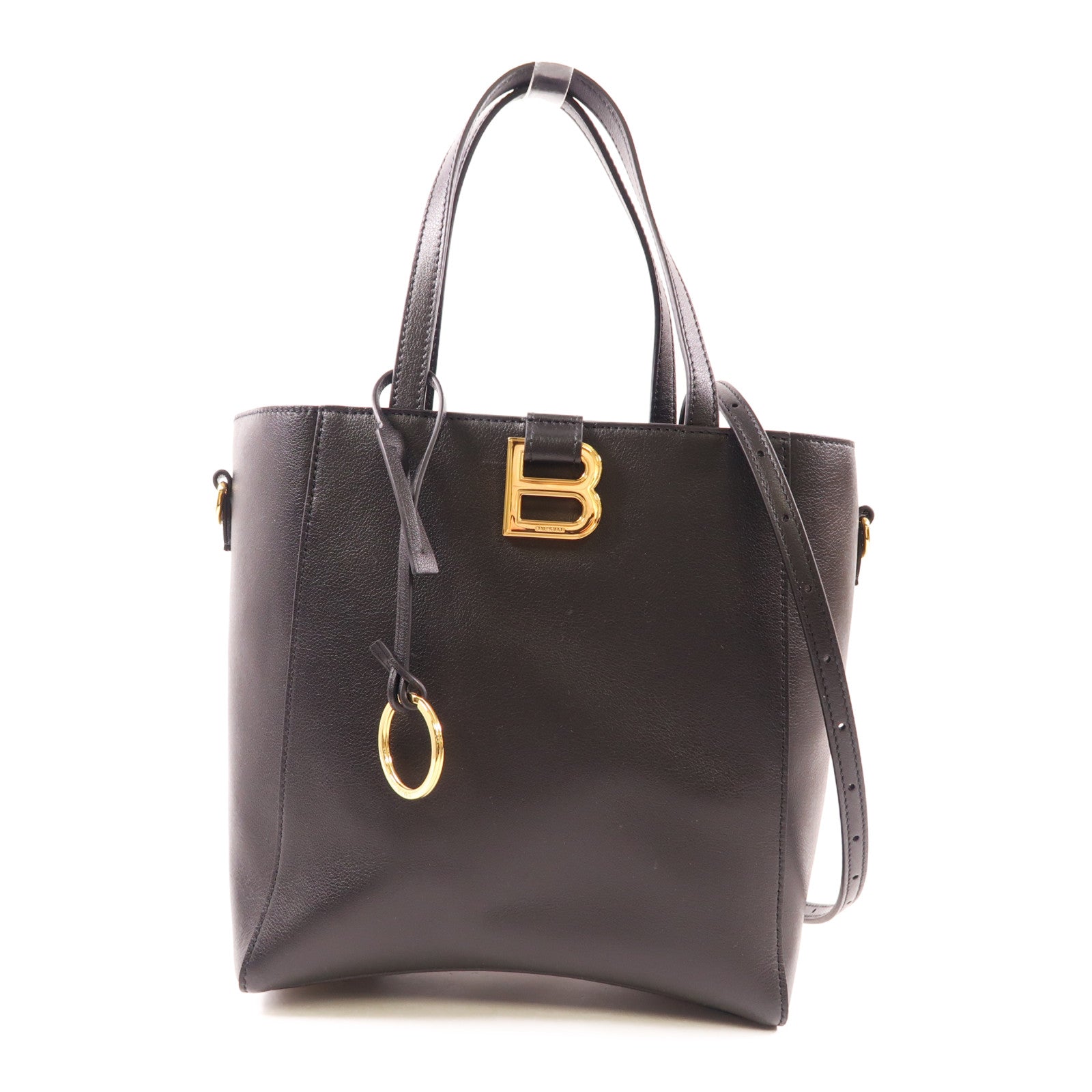 BALENCIAGA GHW Small Hourglass Tote Bag 2 Way Shoulder 810415 2ABE7/1000 Calf