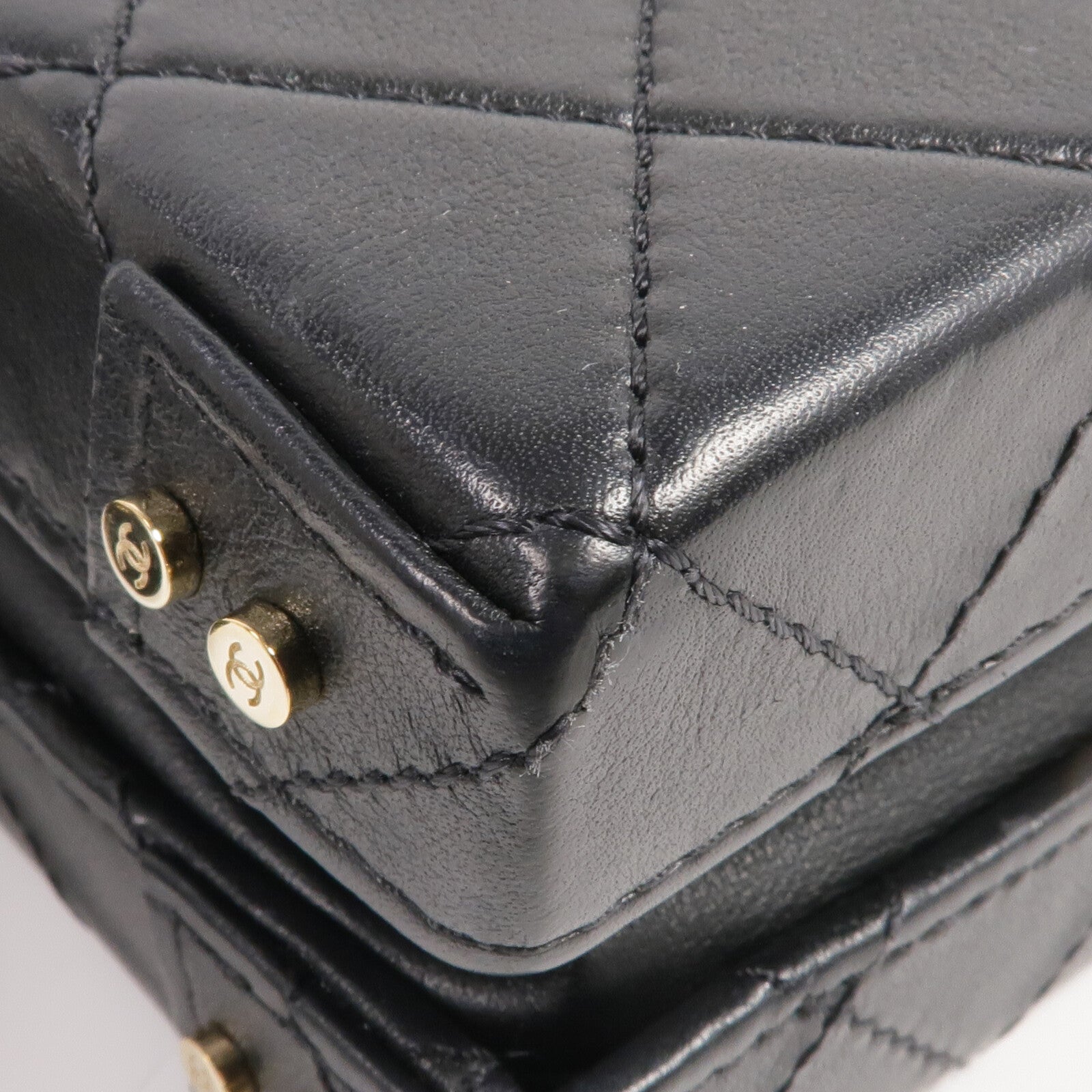 CHANEL 牛皮皮革Vanity Case金扣手挽肩背兩用袋