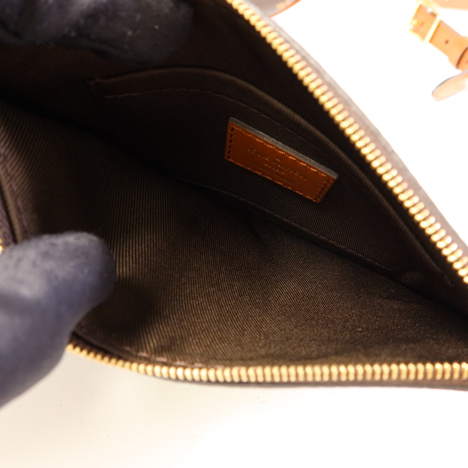 LOUIS VUITTON Monogram Reverse Loop Hobo金扣手挽肩背兩用袋棕色