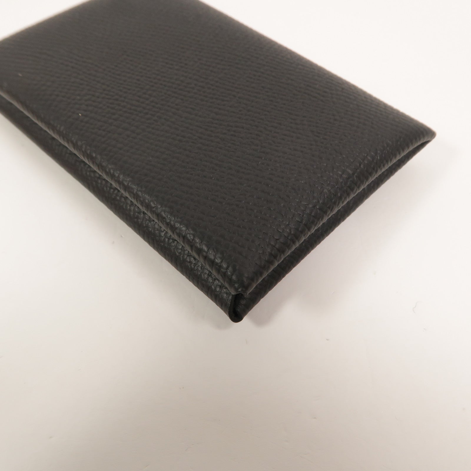 HERMES Epsom皮革Calvi卡片套Noir
